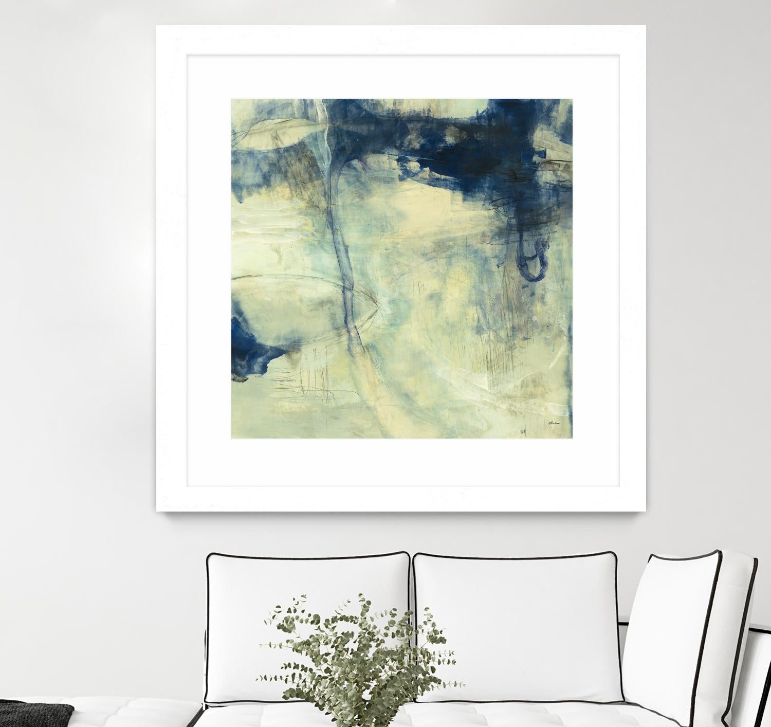 Blue Daze I by Randy Hibberd on GIANT ART - beige abstract
