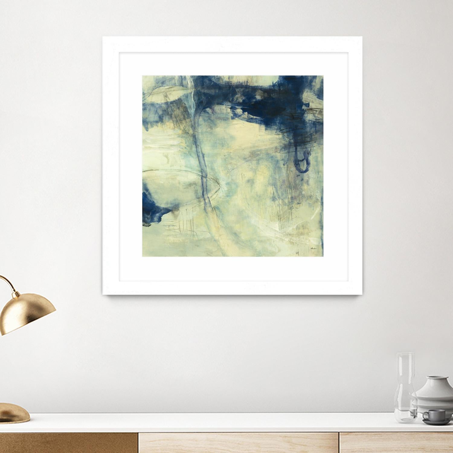 Blue Daze I by Randy Hibberd on GIANT ART - beige abstract