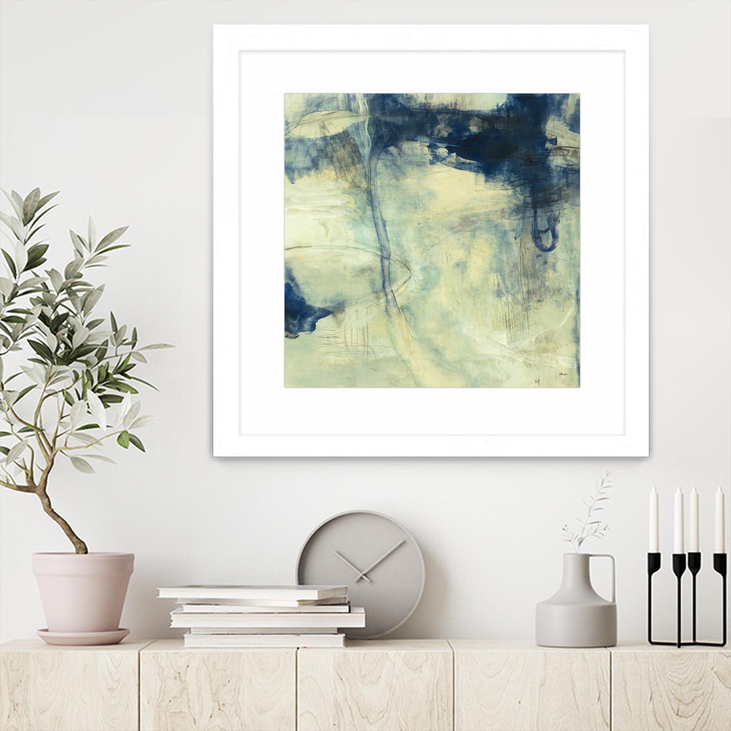 Blue Daze I by Randy Hibberd on GIANT ART - beige abstract