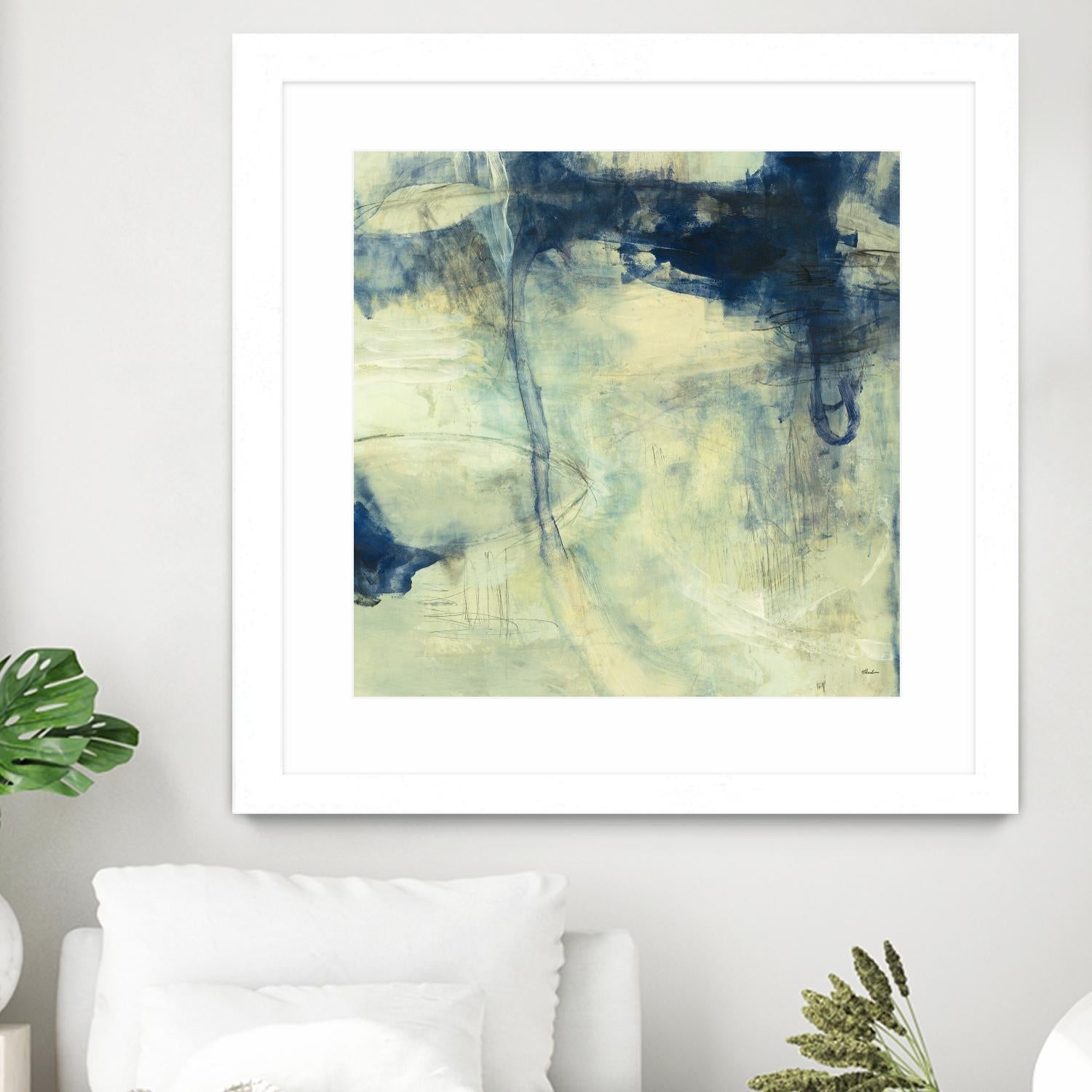 Blue Daze I by Randy Hibberd on GIANT ART - beige abstract