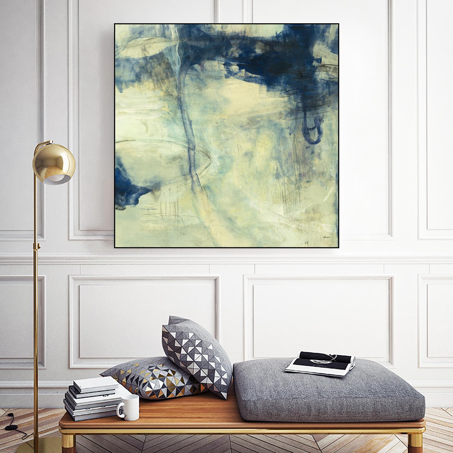 Blue Daze I by Randy Hibberd on GIANT ART - beige abstract