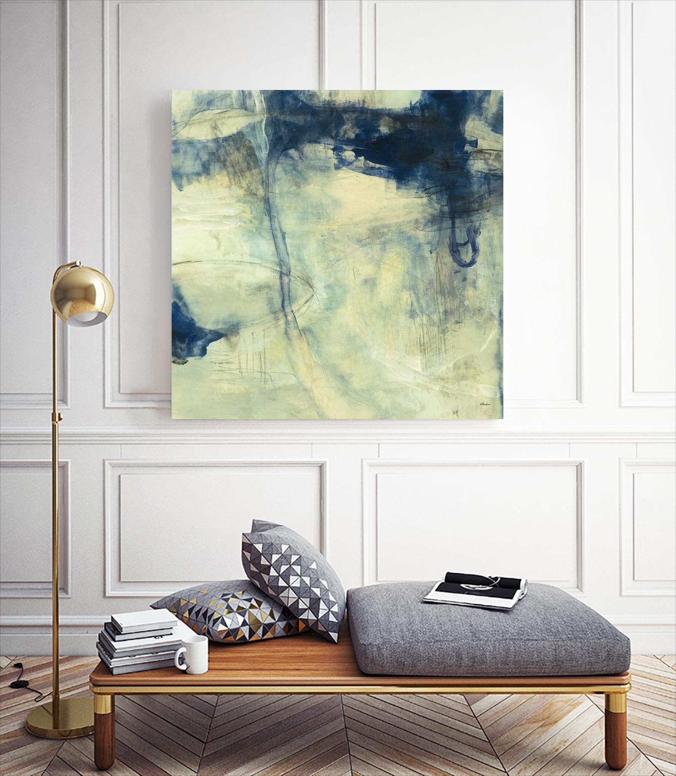 Blue Daze I by Randy Hibberd on GIANT ART - beige abstract