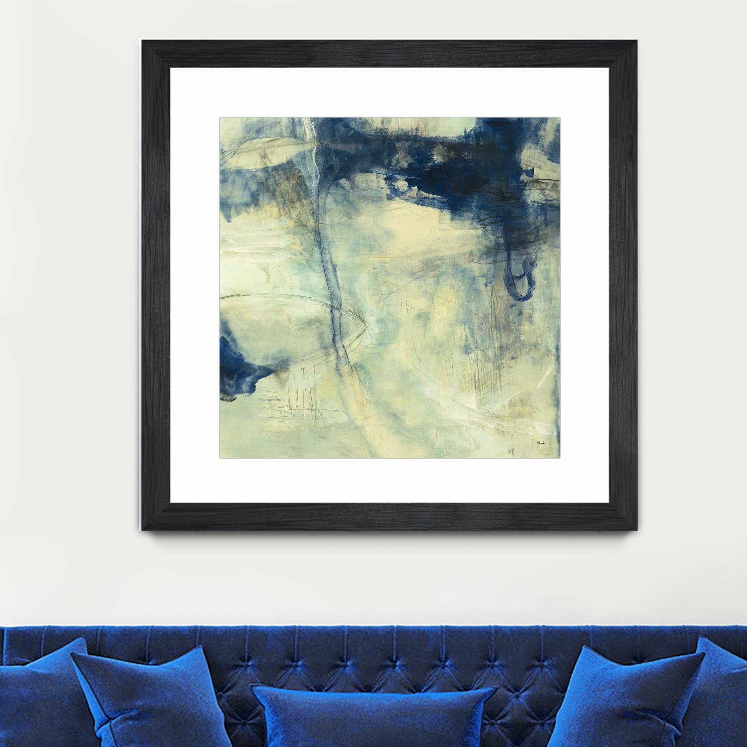 Blue Daze I by Randy Hibberd on GIANT ART - beige abstract