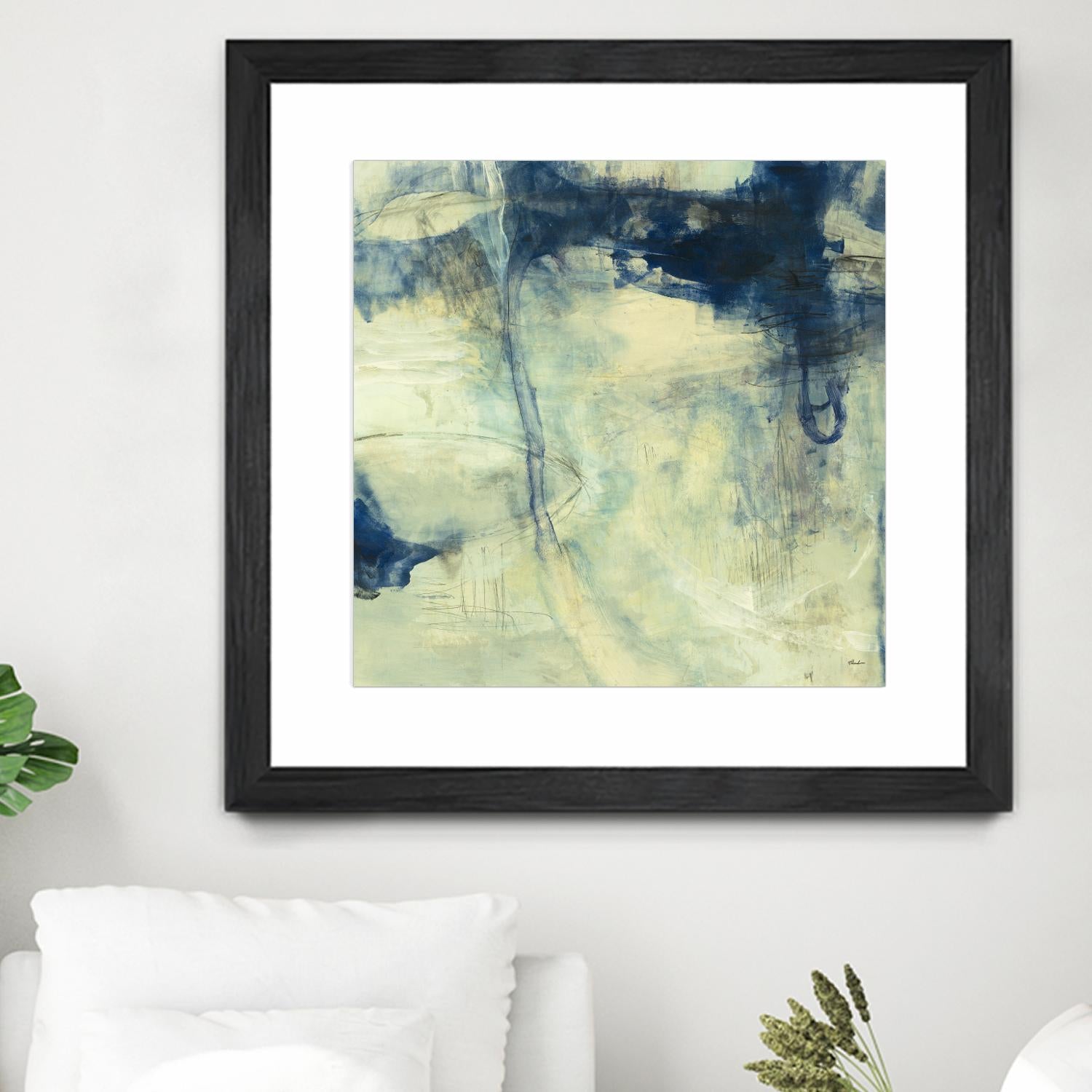 Blue Daze I by Randy Hibberd on GIANT ART - beige abstract