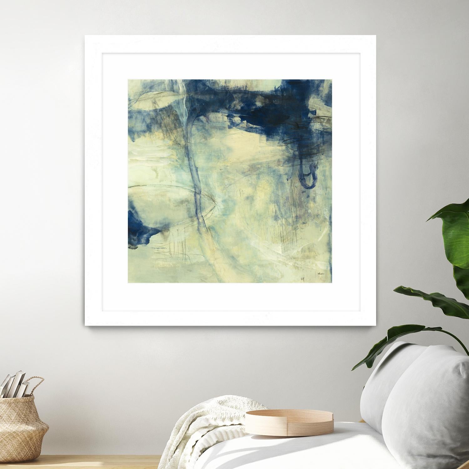 Blue Daze I by Randy Hibberd on GIANT ART - beige abstract