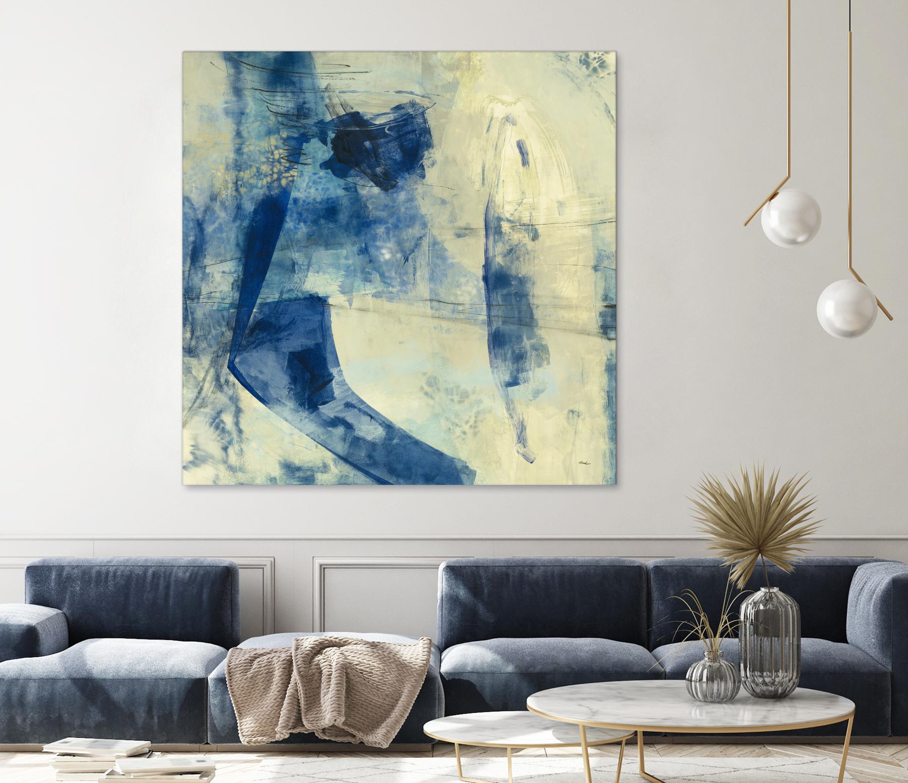 Blue Daze II by Randy Hibberd on GIANT ART - beige abstract