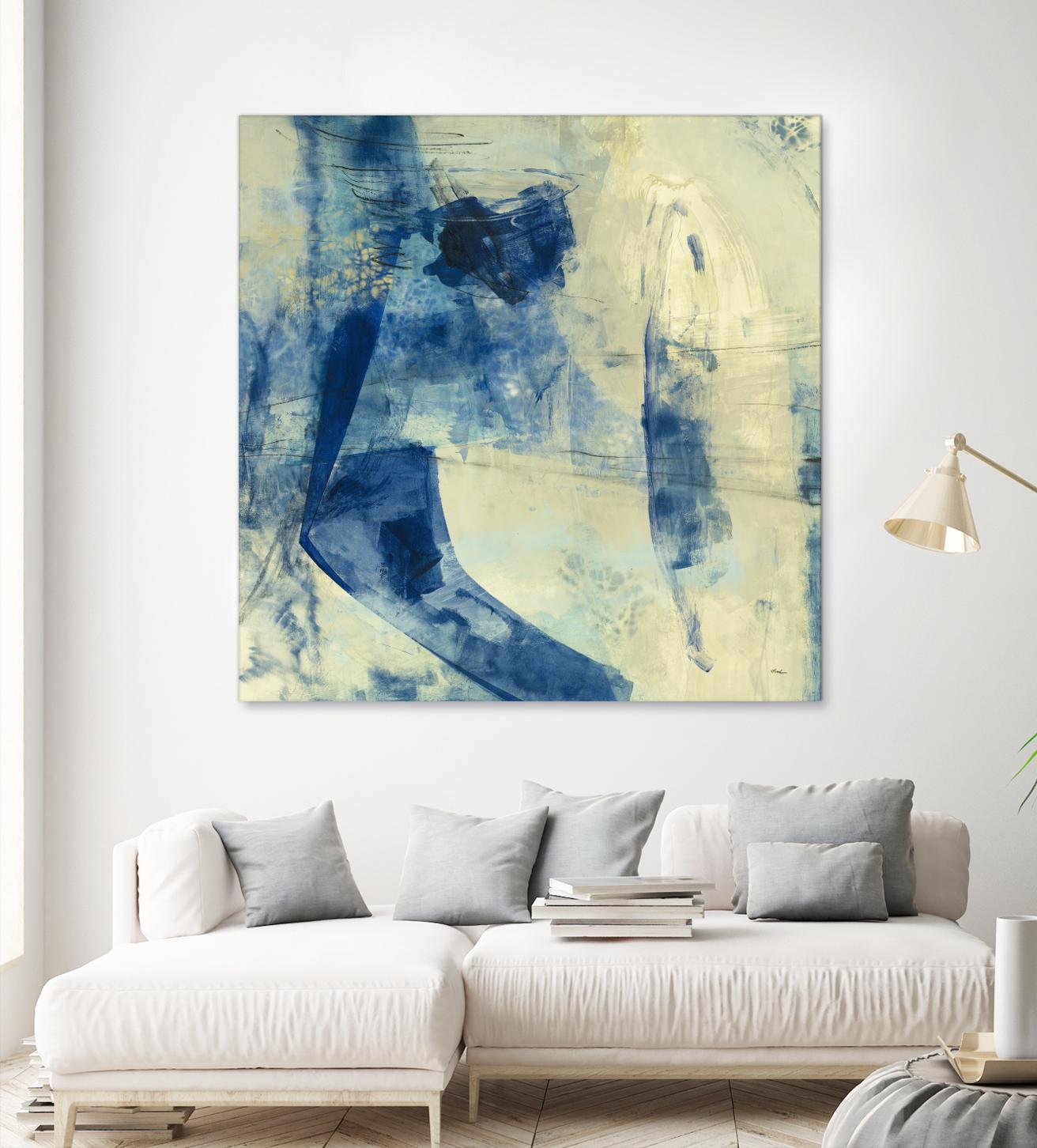 Blue Daze II by Randy Hibberd on GIANT ART - beige abstract