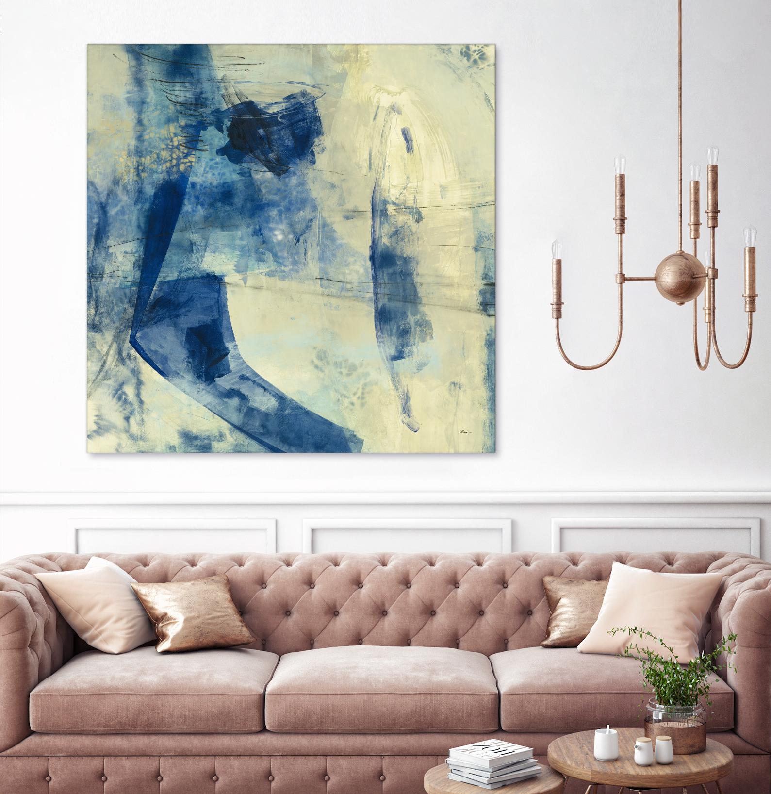 Blue Daze II by Randy Hibberd on GIANT ART - beige abstract