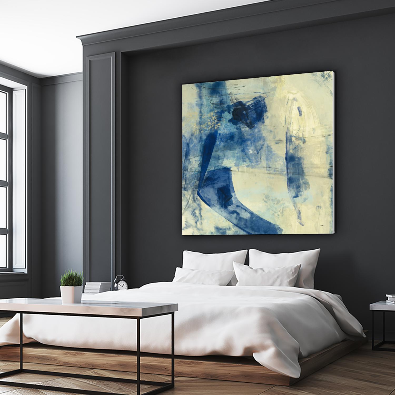 Blue Daze II by Randy Hibberd on GIANT ART - beige abstract