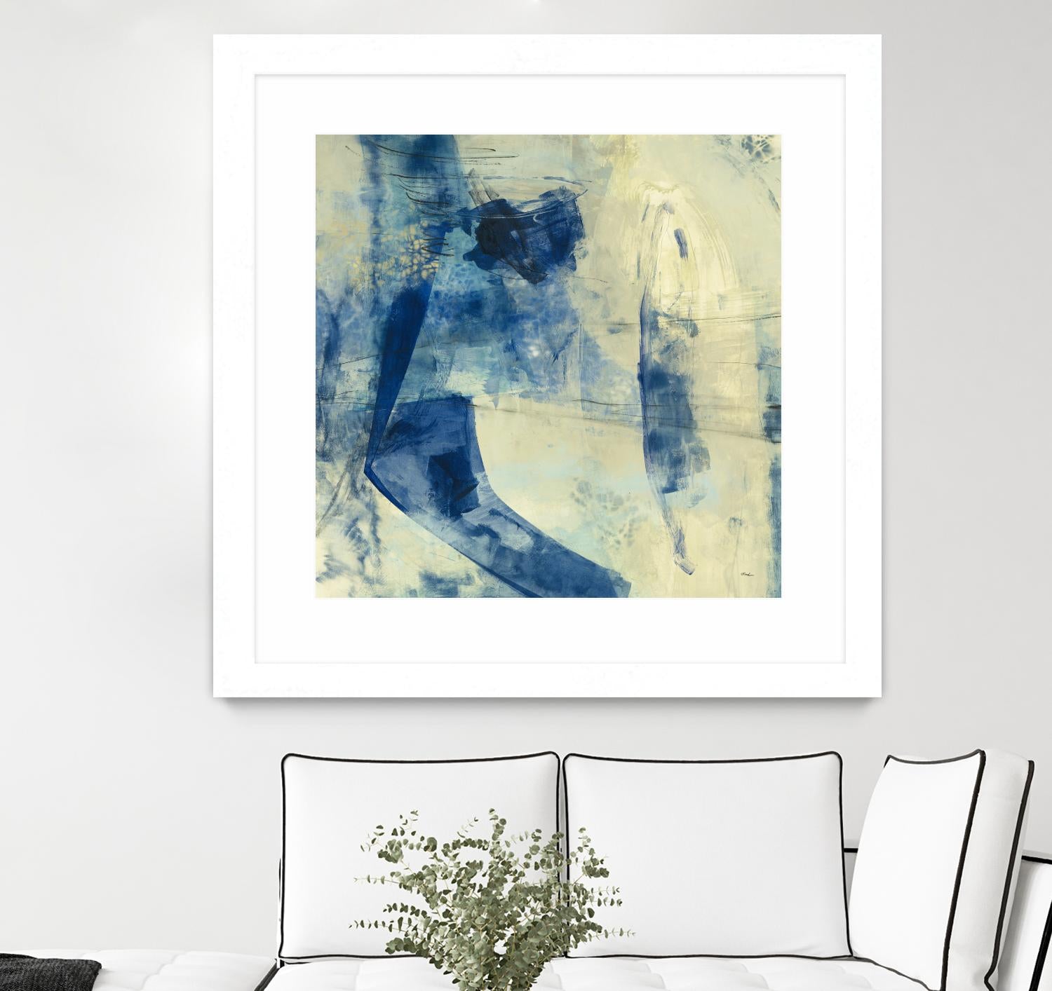 Blue Daze II by Randy Hibberd on GIANT ART - beige abstract