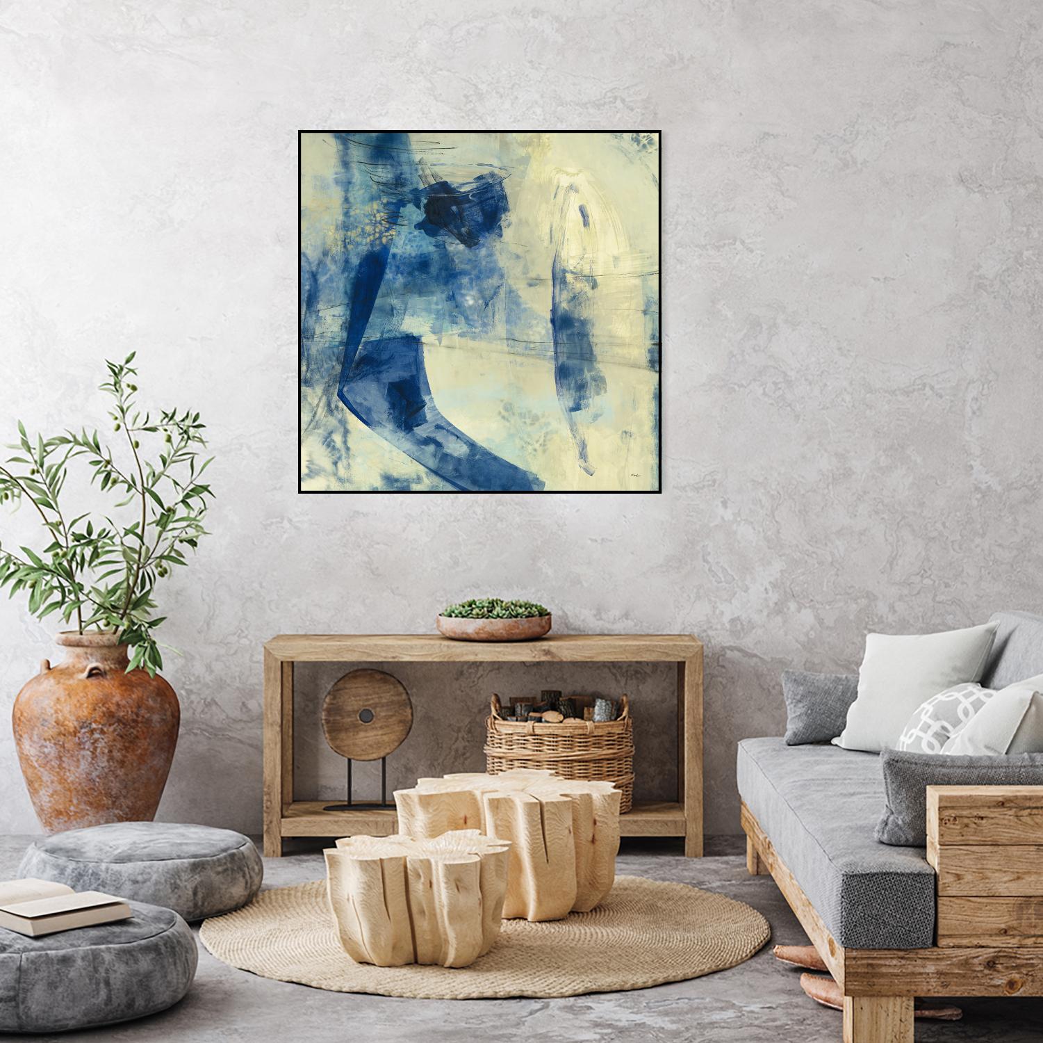 Blue Daze II by Randy Hibberd on GIANT ART - beige abstract