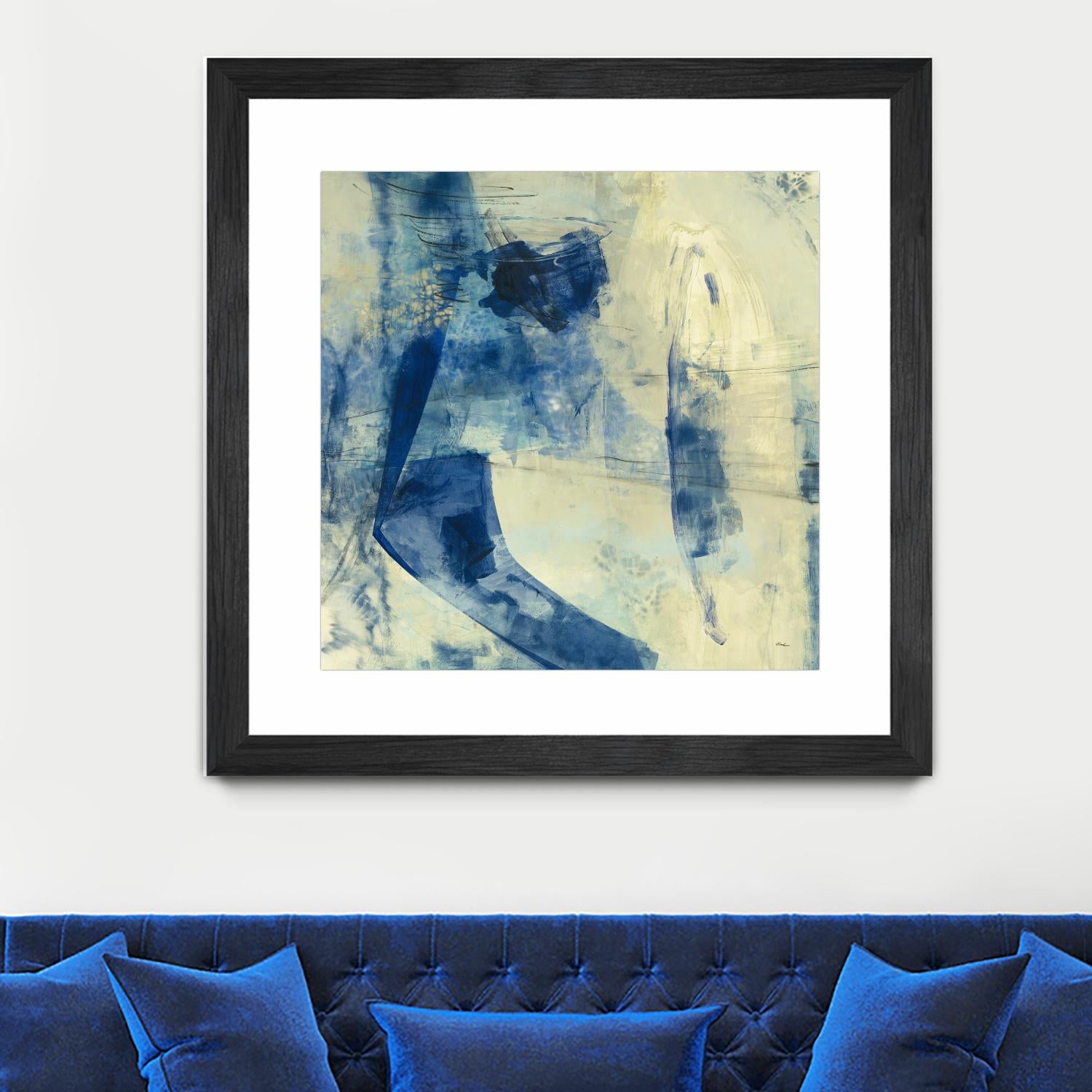 Blue Daze II by Randy Hibberd on GIANT ART - beige abstract