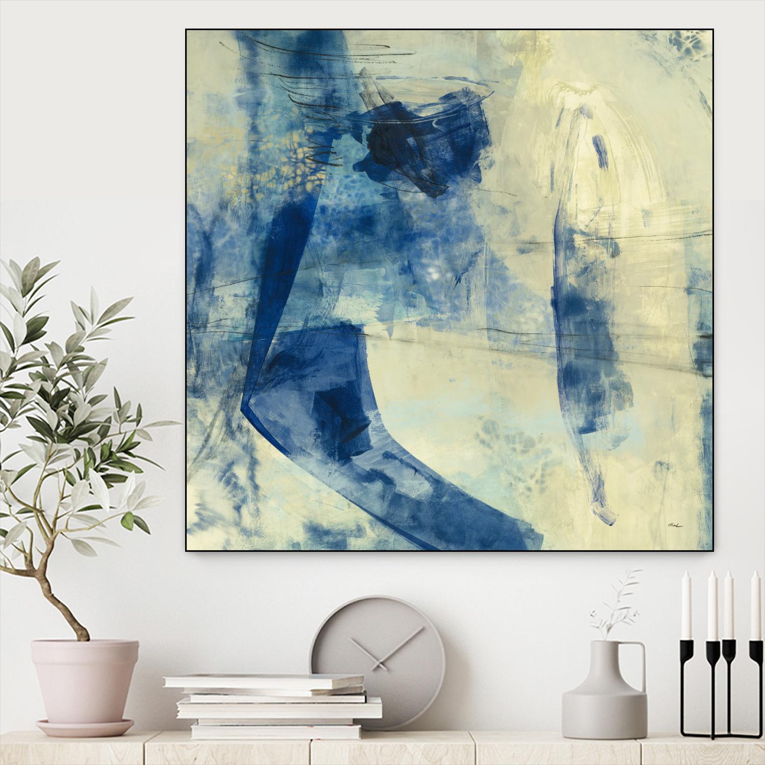 Blue Daze II by Randy Hibberd on GIANT ART - beige abstract