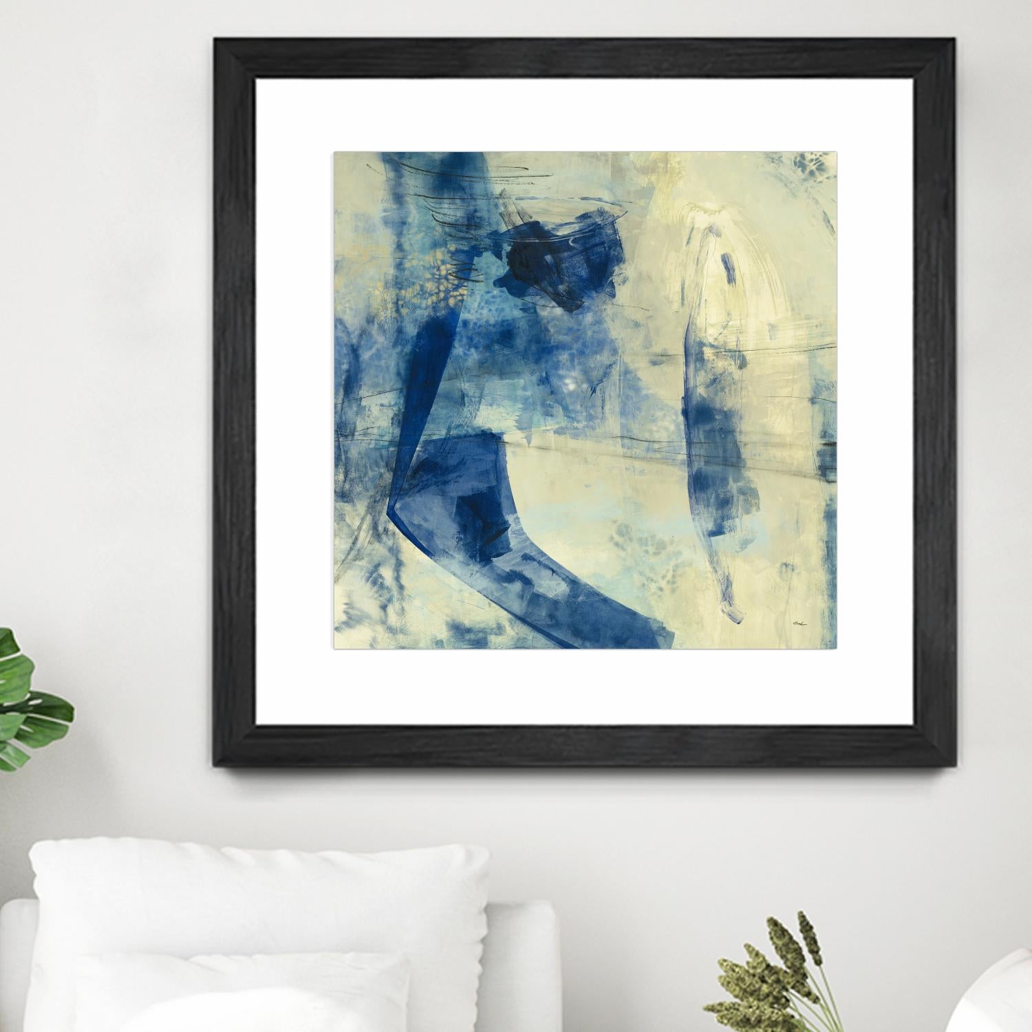 Blue Daze II by Randy Hibberd on GIANT ART - beige abstract