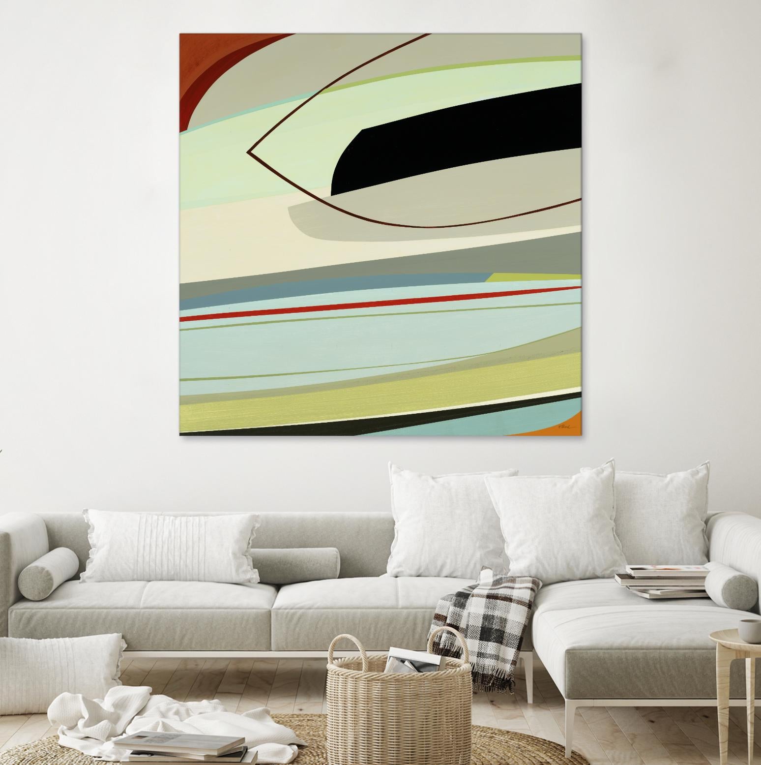 Layered Sounds II by Randy Hibberd on GIANT ART - green abstract