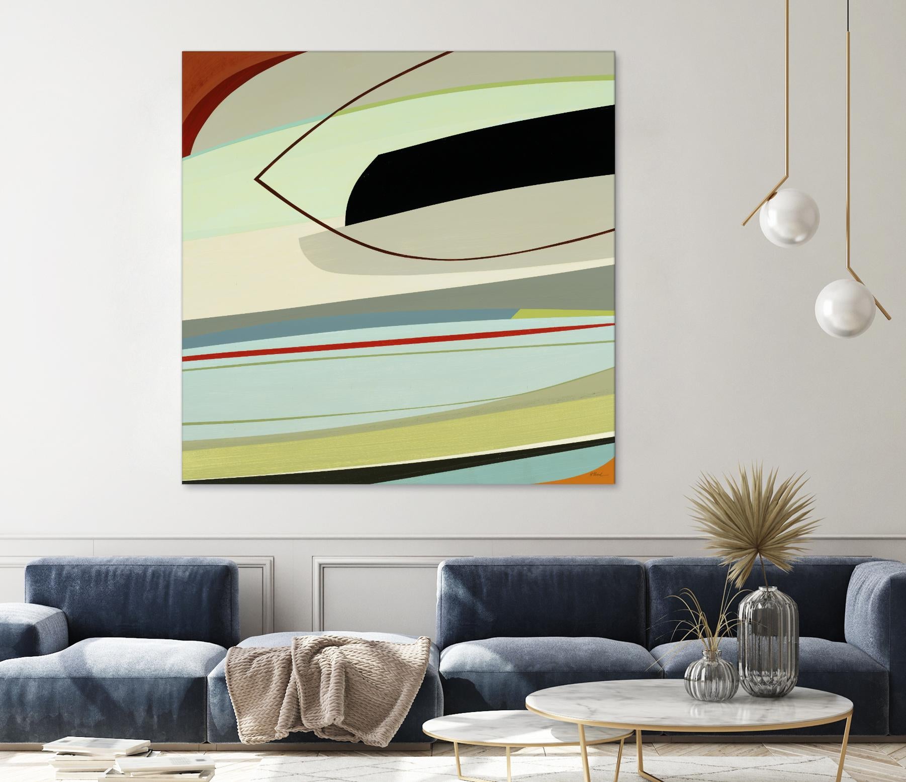 Layered Sounds II by Randy Hibberd on GIANT ART - green abstract