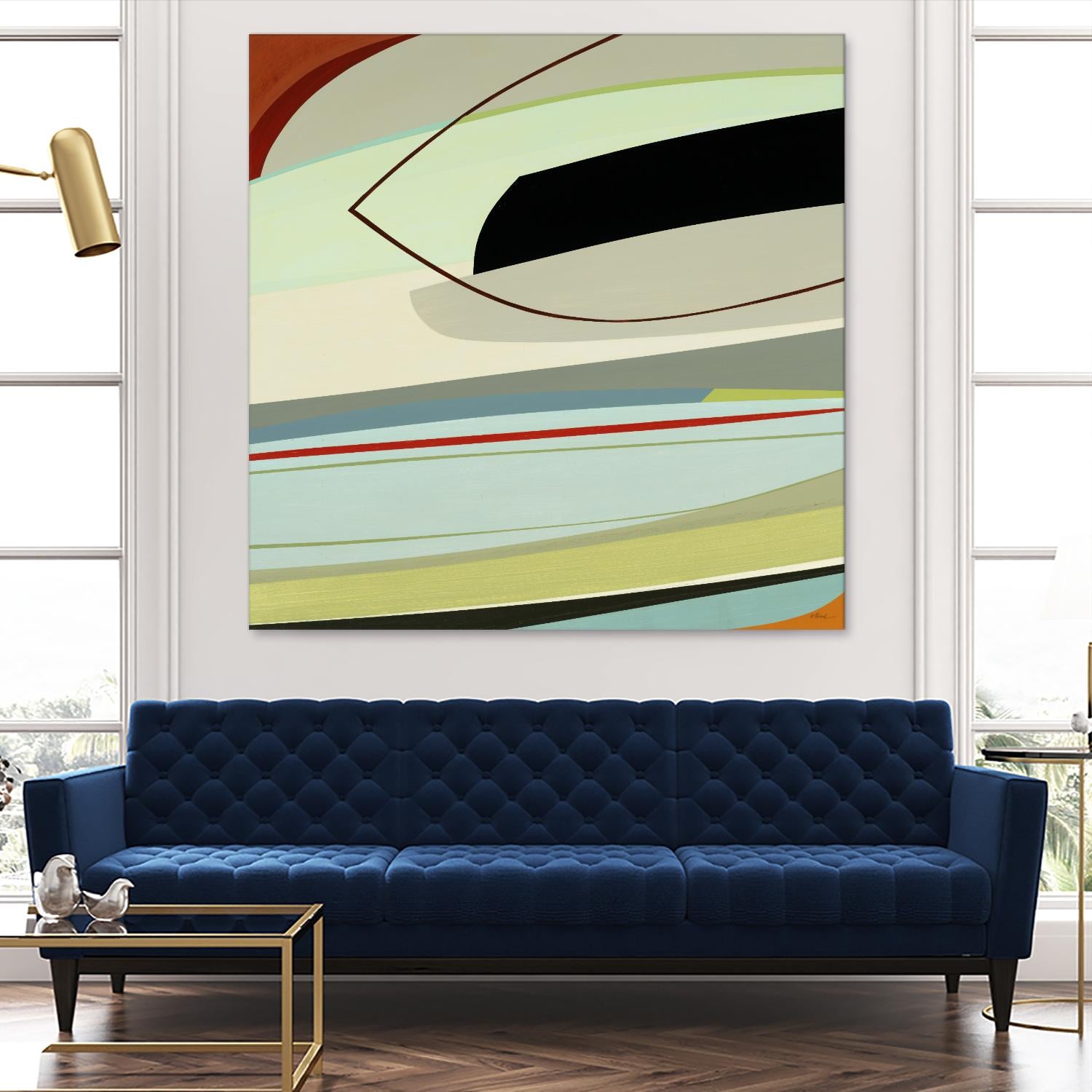 Layered Sounds II by Randy Hibberd on GIANT ART - green abstract