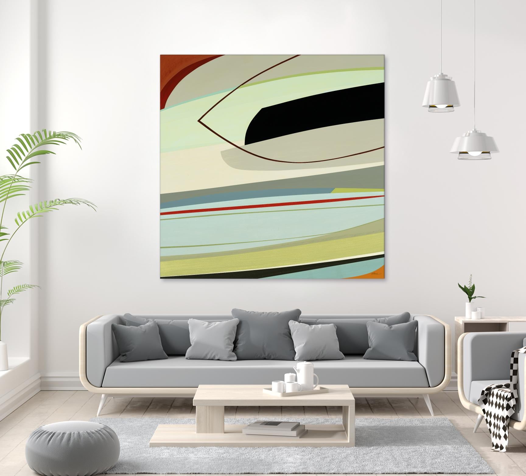 Layered Sounds II by Randy Hibberd on GIANT ART - green abstract