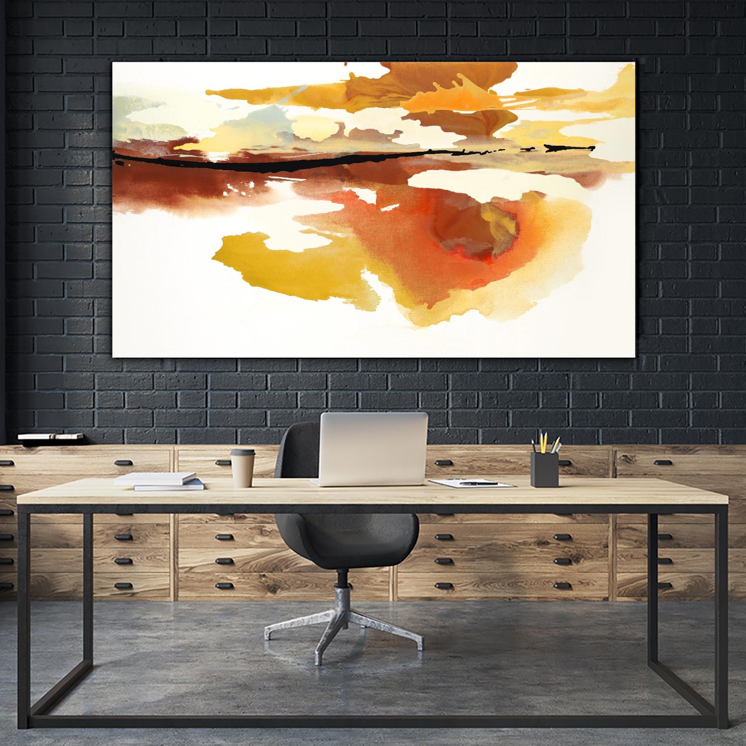 Scenery II by Randy Hibberd on GIANT ART - oranges, yellows fluid abstracts
