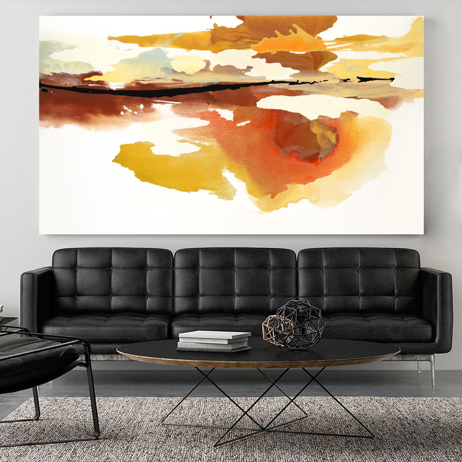 Scenery II by Randy Hibberd on GIANT ART - oranges, yellows fluid abstracts