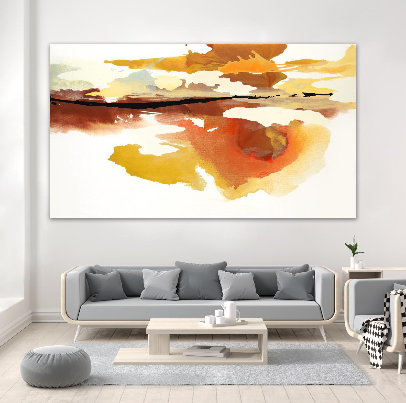 Scenery II by Randy Hibberd on GIANT ART - oranges, yellows fluid abstracts