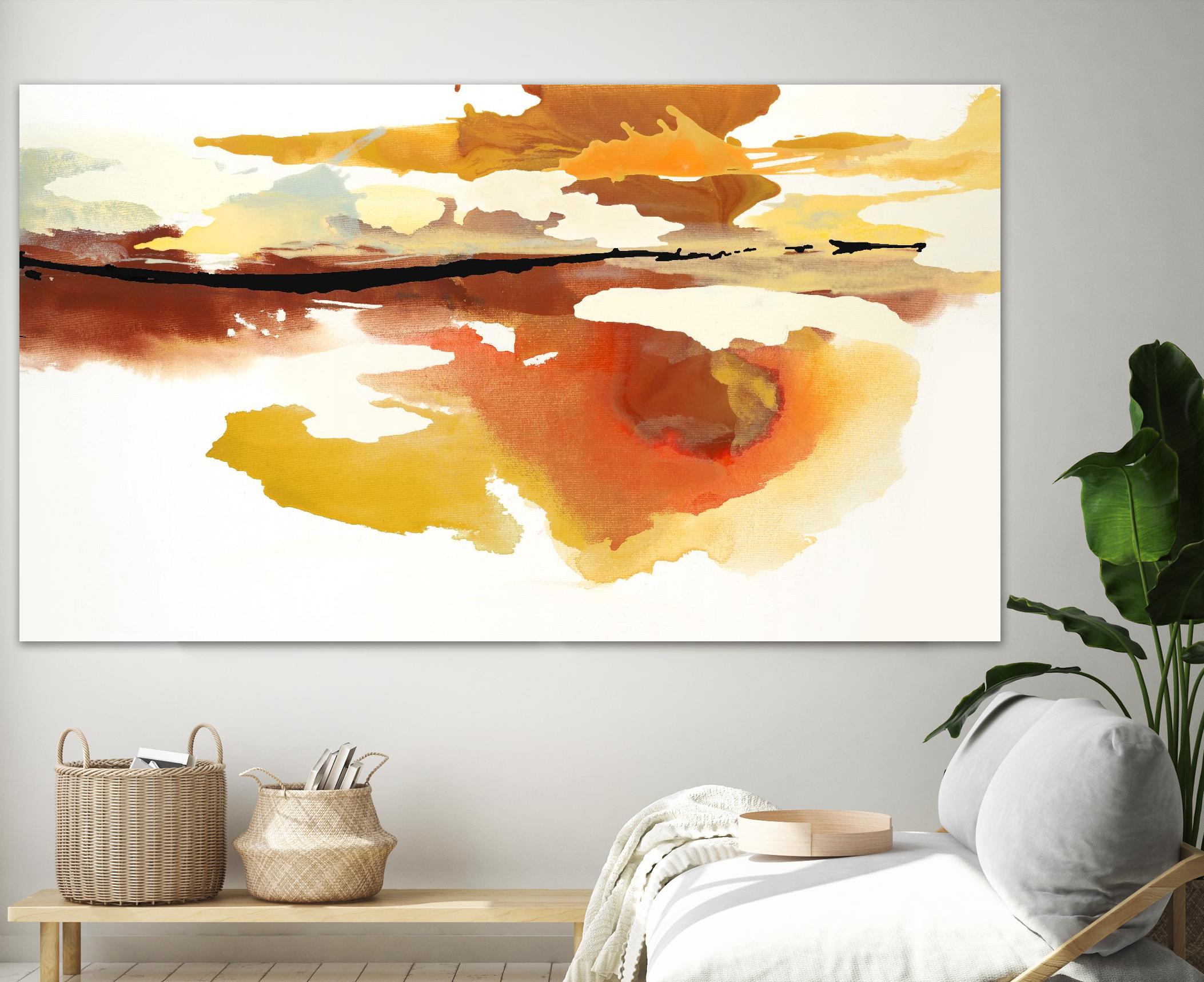 Scenery II by Randy Hibberd on GIANT ART - oranges, yellows fluid abstracts