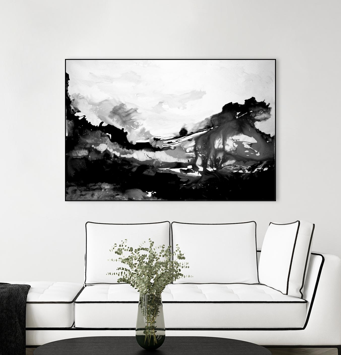 Blu Scenery V2 by Randy Hibberd on GIANT ART - white abstract