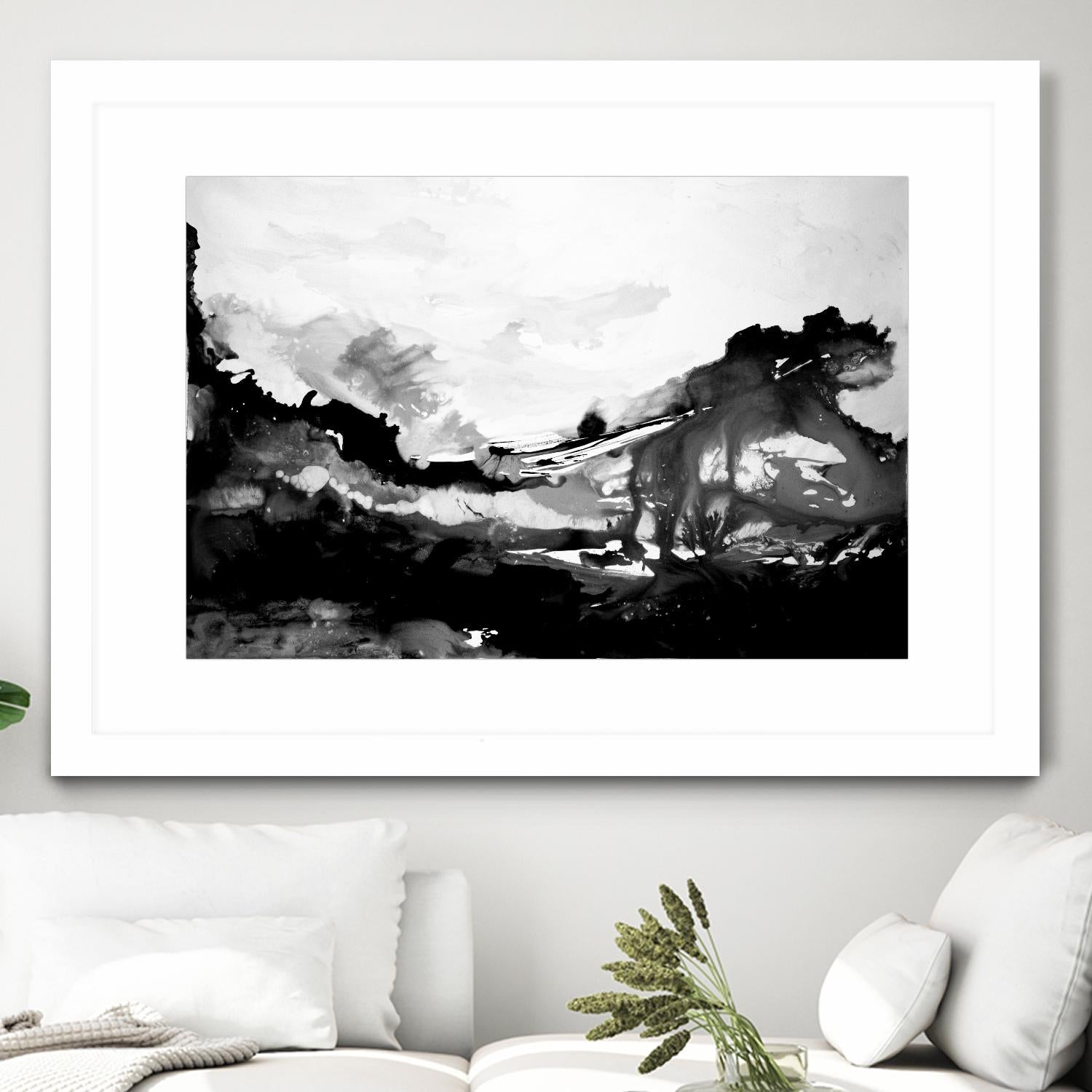 Blu Scenery V2 by Randy Hibberd on GIANT ART - white abstract