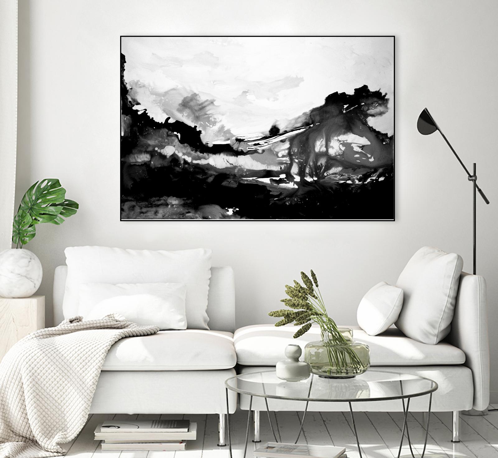 Blu Scenery V2 by Randy Hibberd on GIANT ART - white abstract