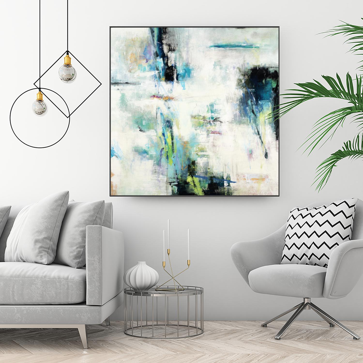 Spring Blu by Randy Hibberd on GIANT ART - grey abstract