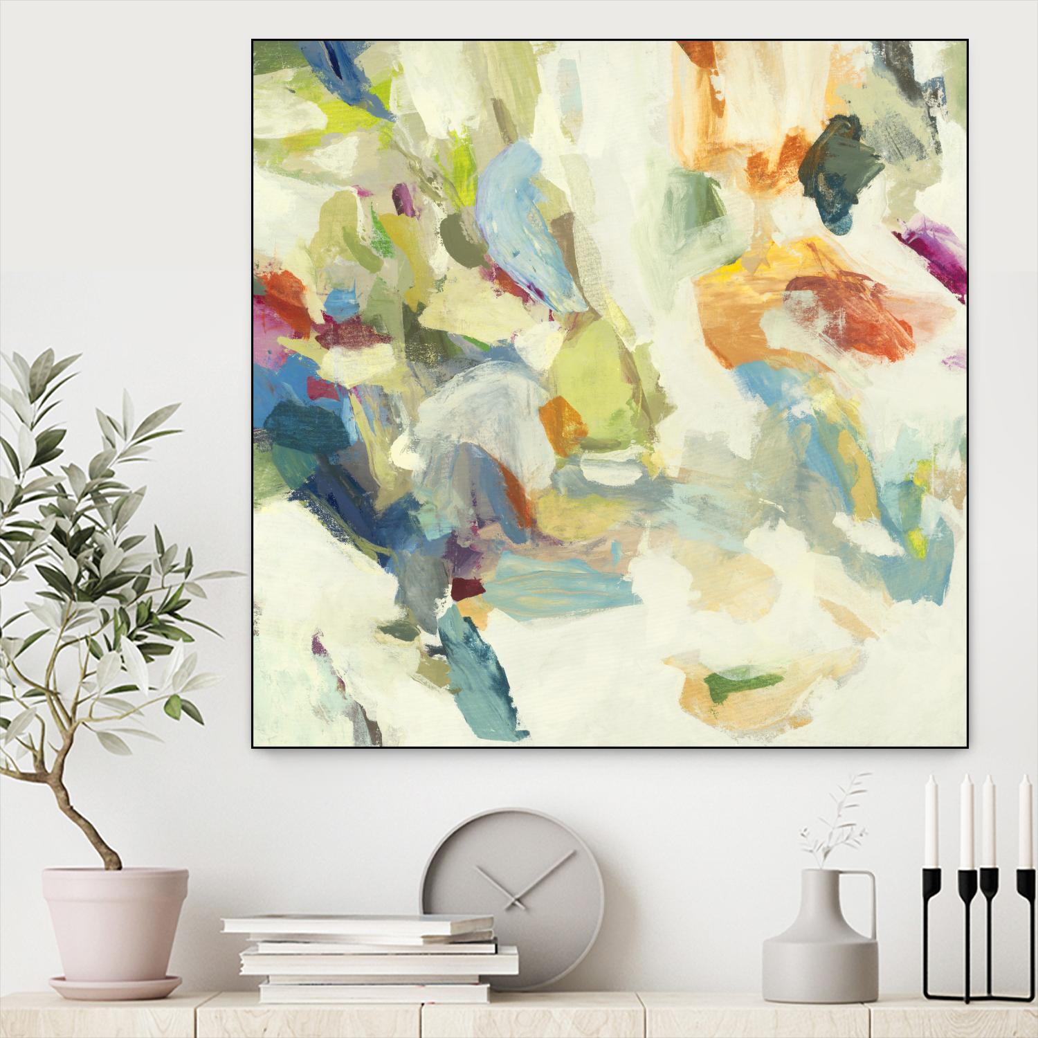 Organic Building Blocks by Randy Hibberd on GIANT ART - greens abstract, organic shapes