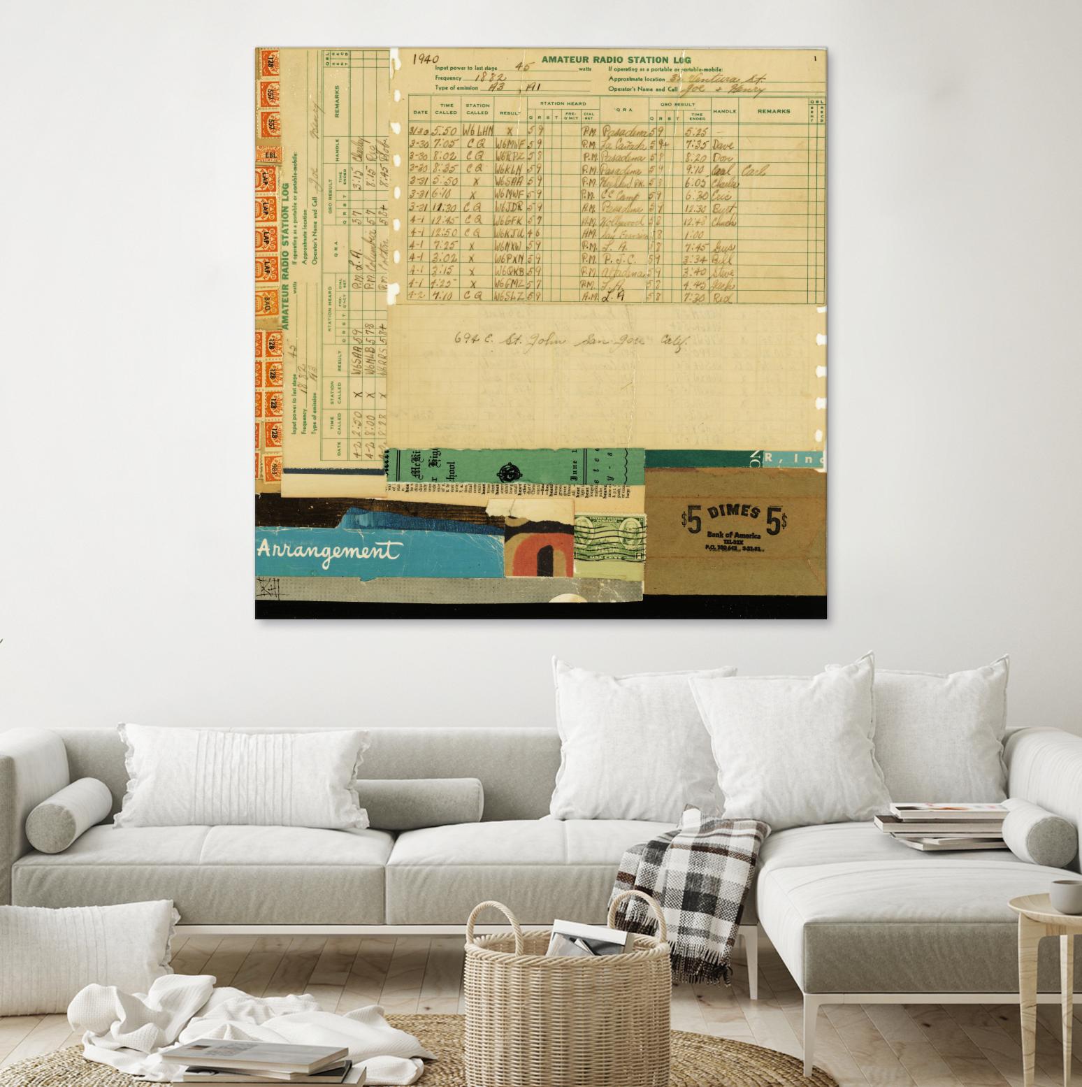 Ephemera Scape IV by Kelsey Hochstatter on GIANT ART - blue contemporary