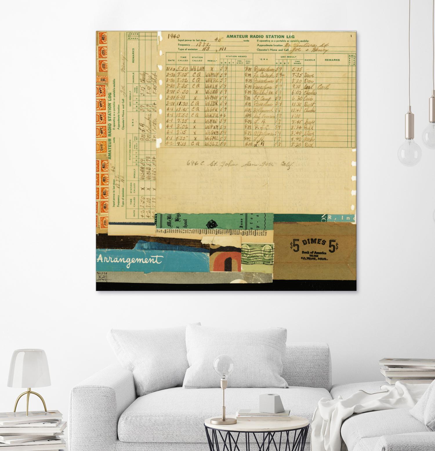 Ephemera Scape IV by Kelsey Hochstatter on GIANT ART - blue contemporary