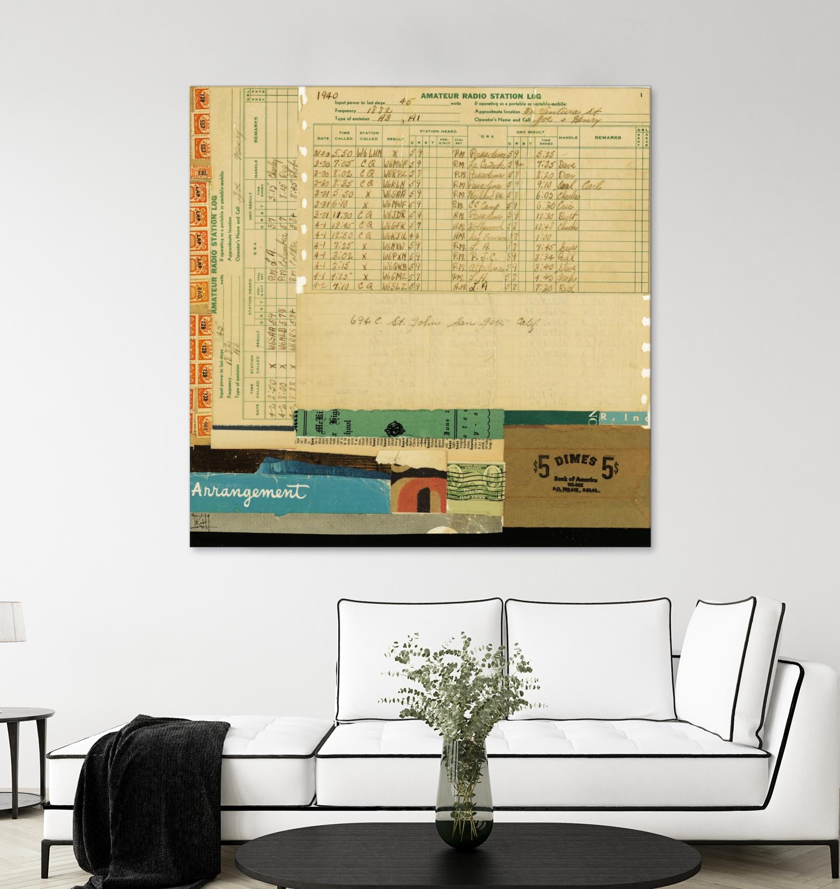 Ephemera Scape IV by Kelsey Hochstatter on GIANT ART - blue contemporary