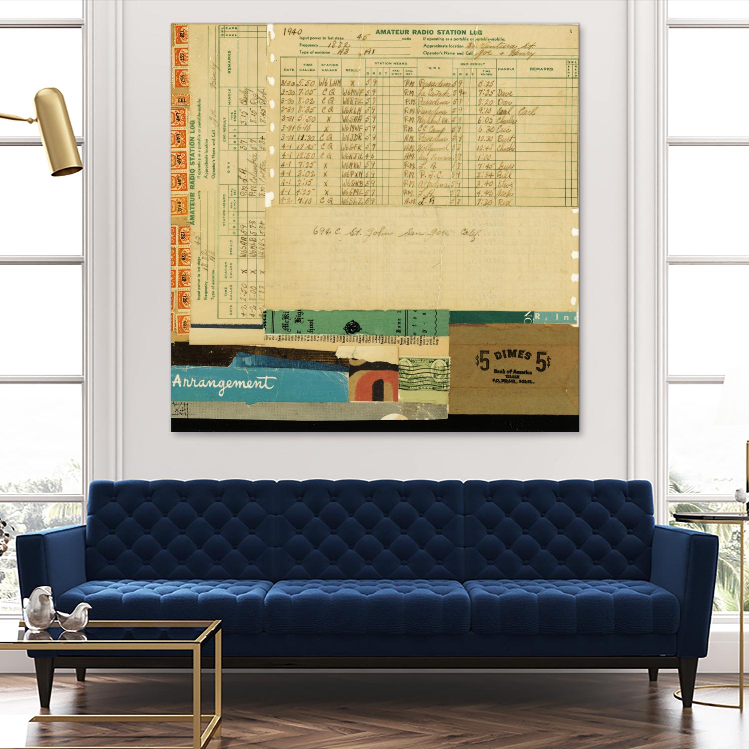 Ephemera Scape IV by Kelsey Hochstatter on GIANT ART - blue contemporary