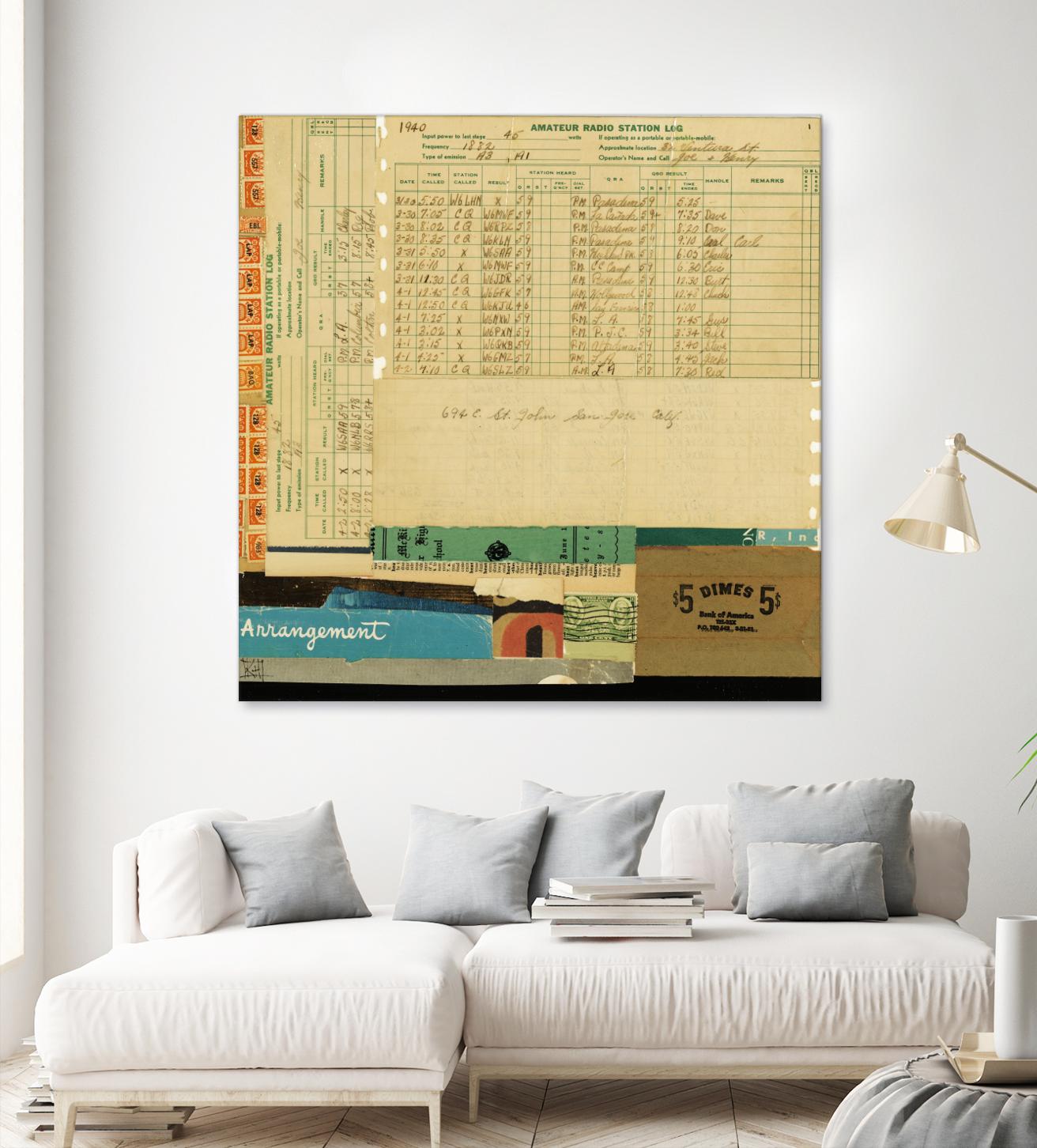 Ephemera Scape IV by Kelsey Hochstatter on GIANT ART - blue contemporary