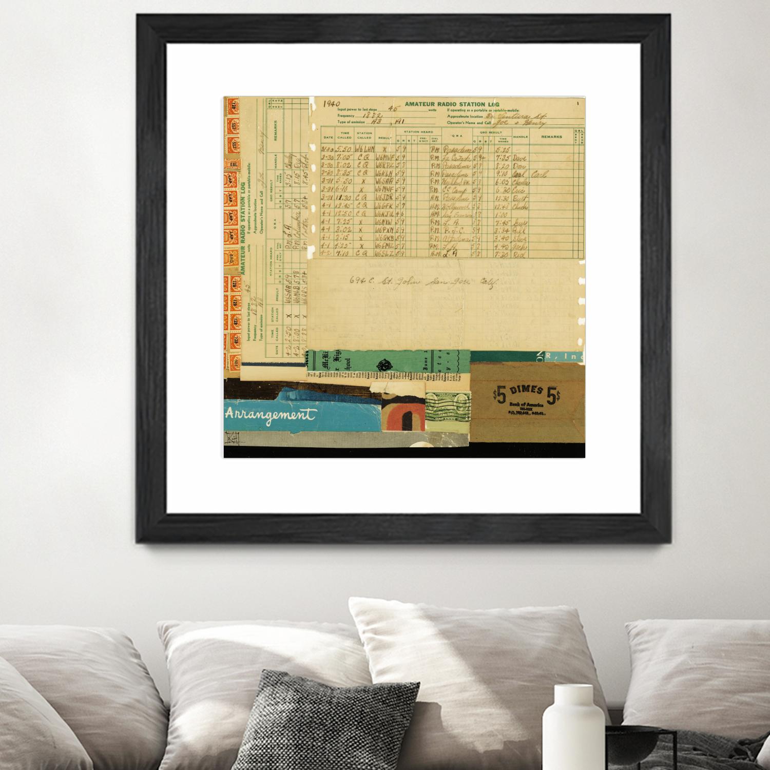 Ephemera Scape IV by Kelsey Hochstatter on GIANT ART - blue contemporary