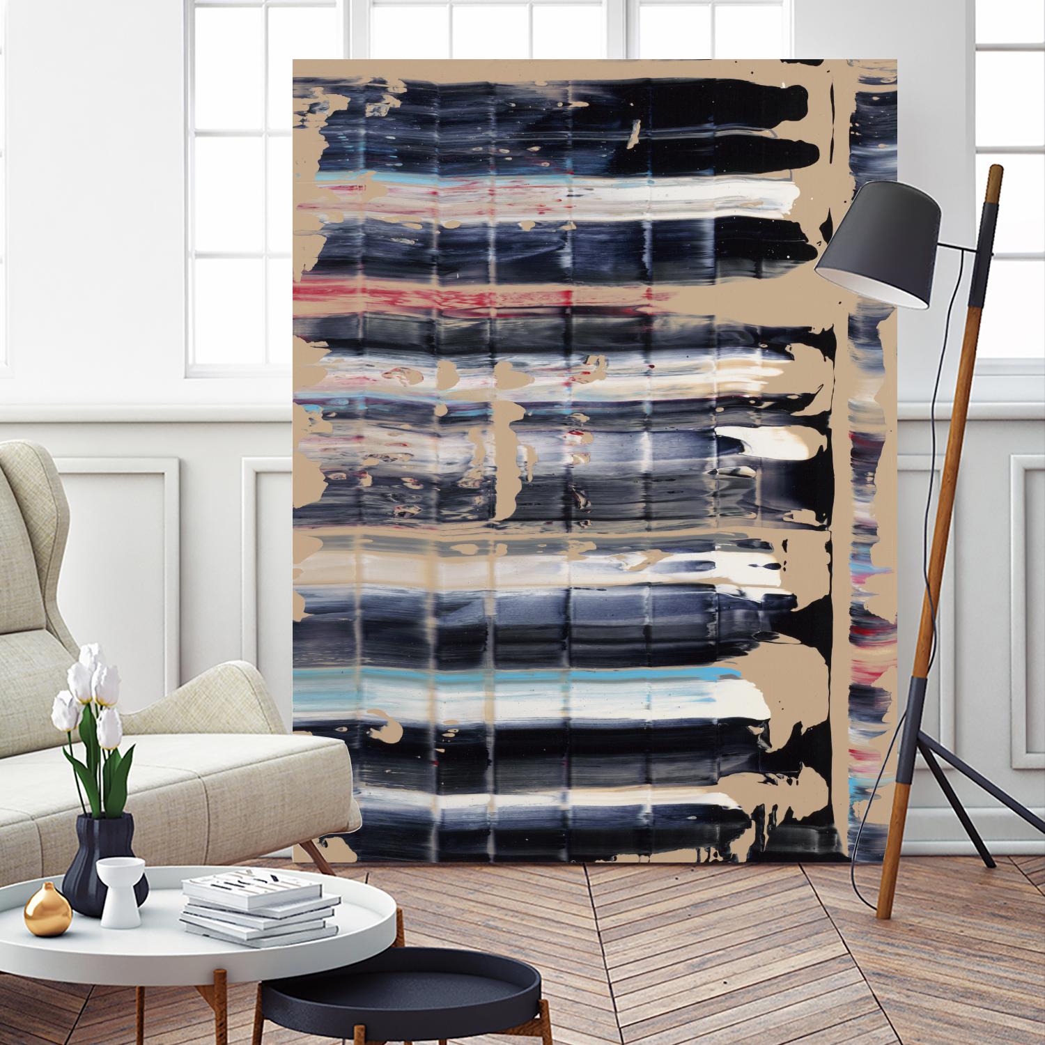 Light Blue, Red, Black by Jeff Iorillo on GIANT ART - black abstract