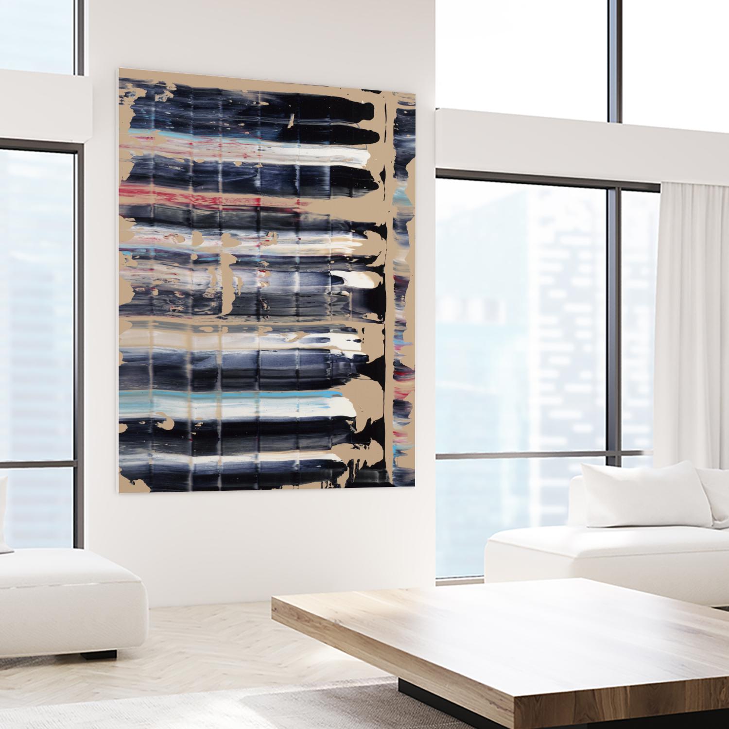 Light Blue, Red, Black by Jeff Iorillo on GIANT ART - black abstract