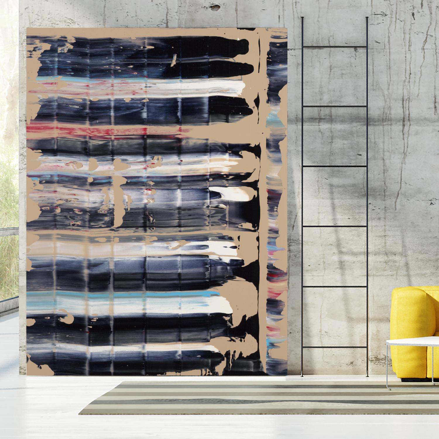 Light Blue, Red, Black by Jeff Iorillo on GIANT ART - black abstract