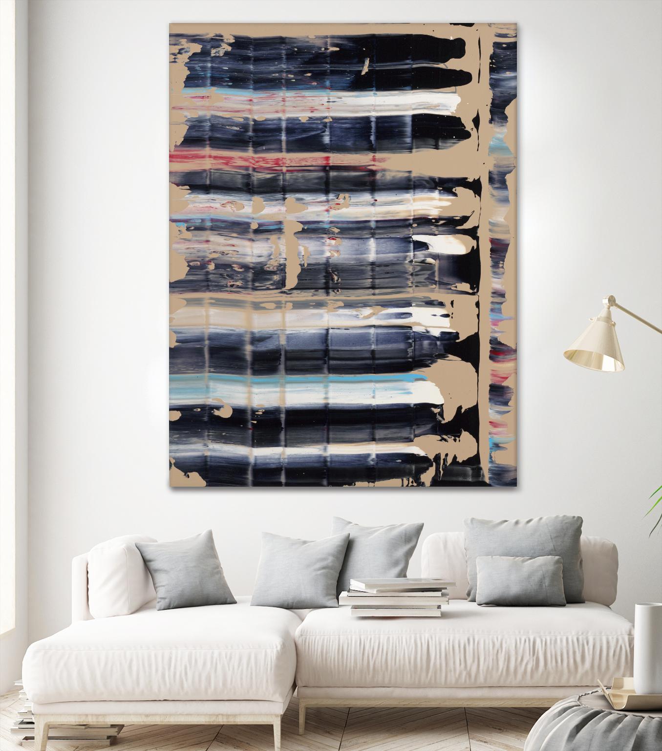 Light Blue, Red, Black by Jeff Iorillo on GIANT ART - black abstract