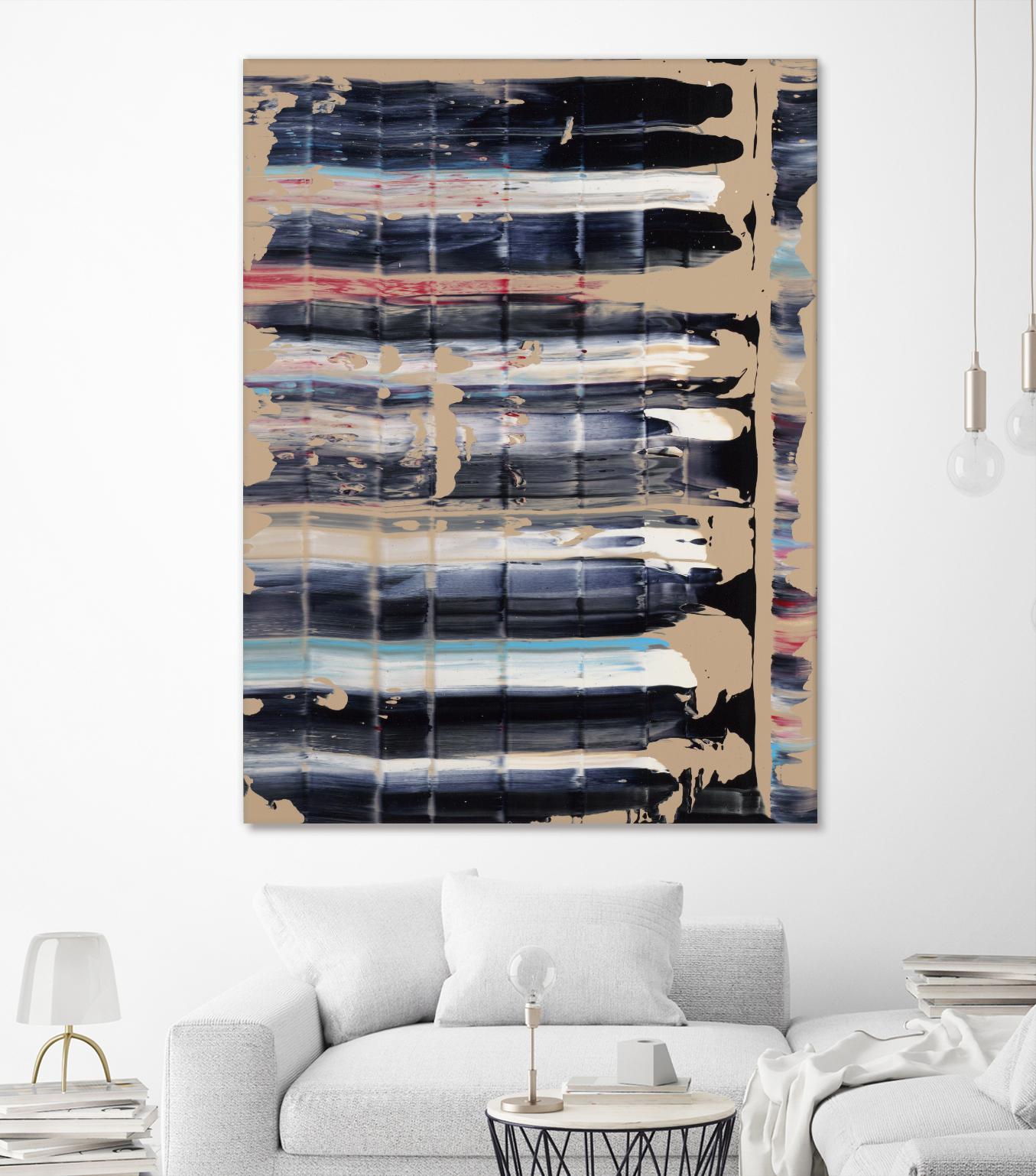 Light Blue, Red, Black by Jeff Iorillo on GIANT ART - black abstract