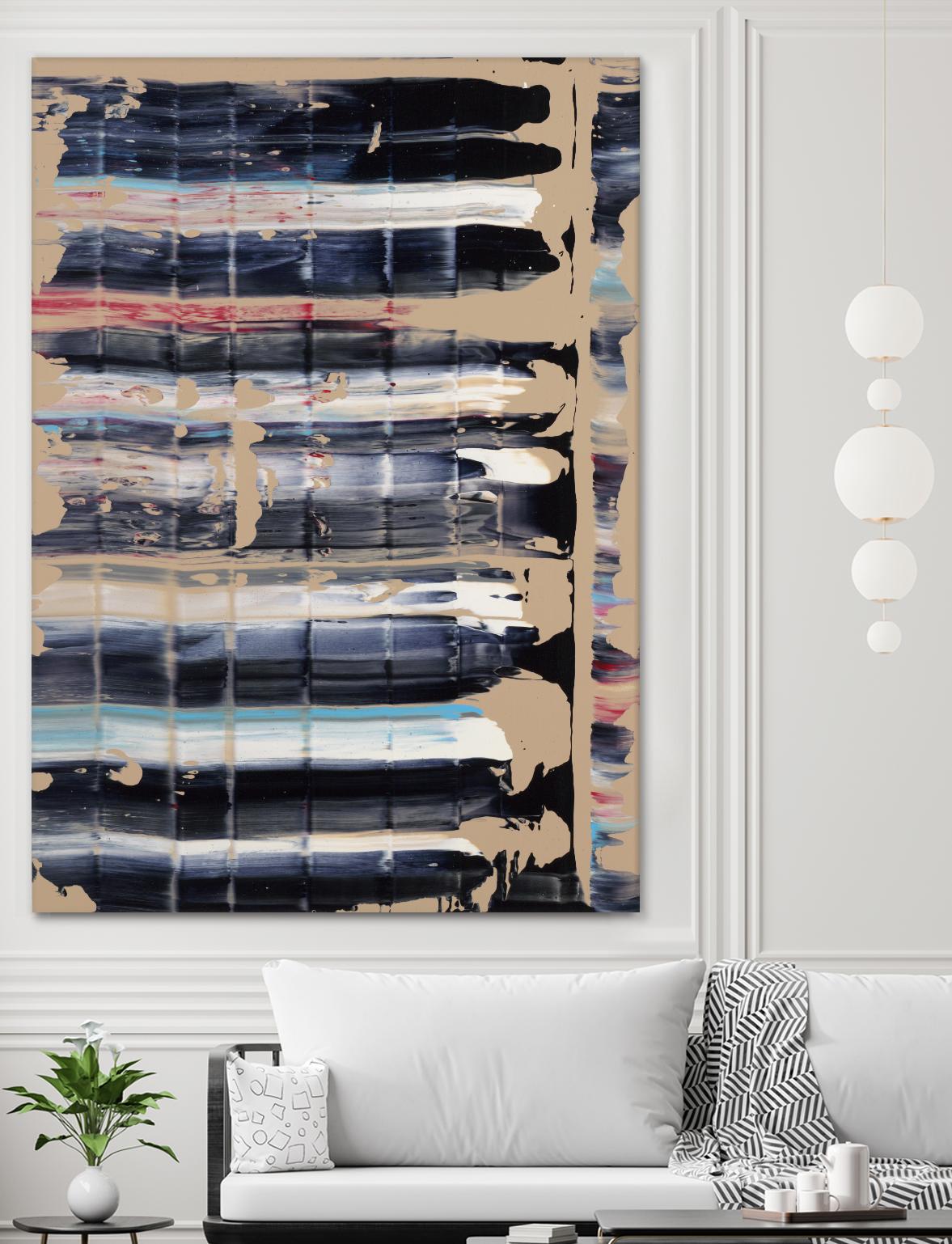 Light Blue, Red, Black by Jeff Iorillo on GIANT ART - black abstract