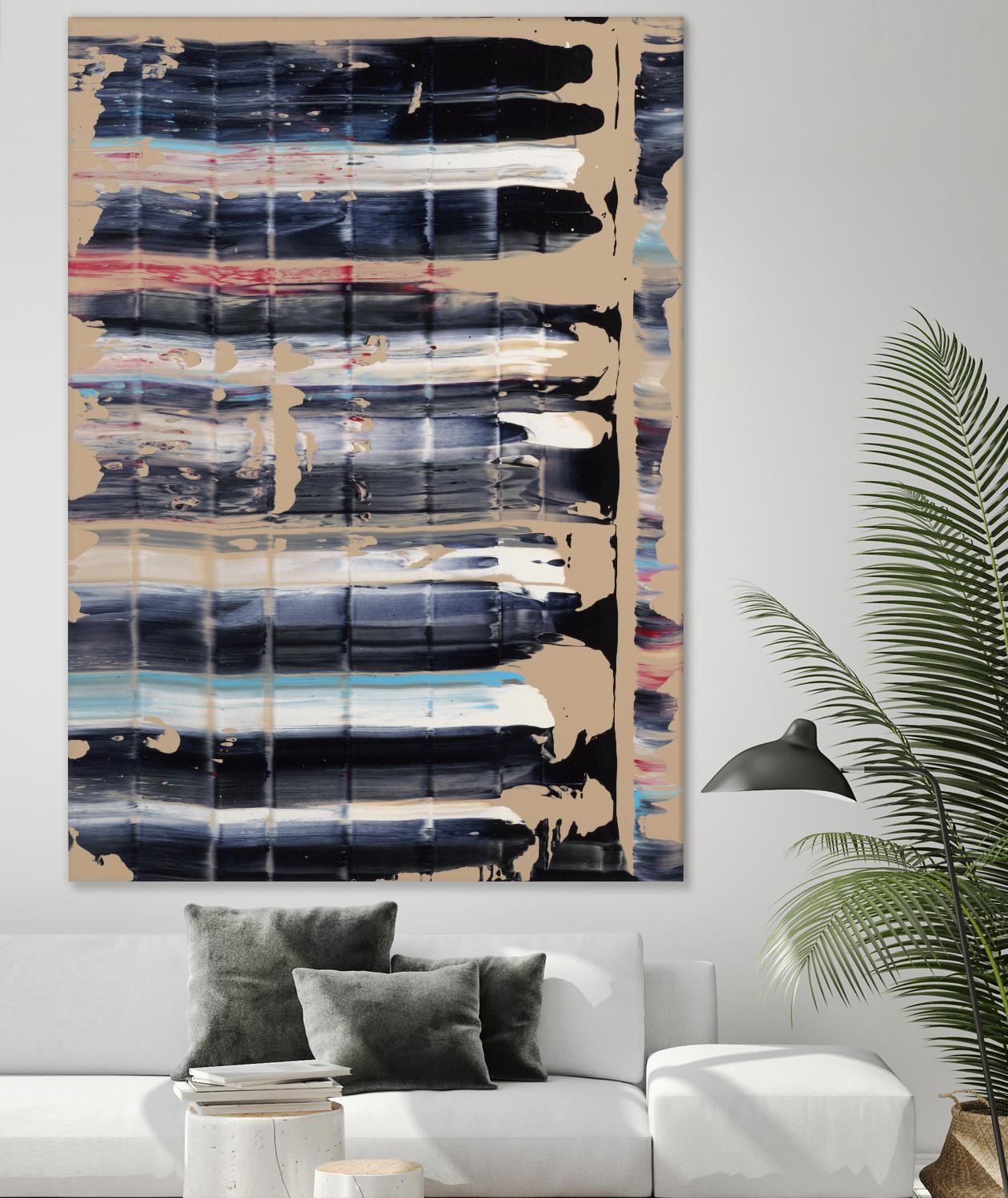 Light Blue, Red, Black by Jeff Iorillo on GIANT ART - black abstract