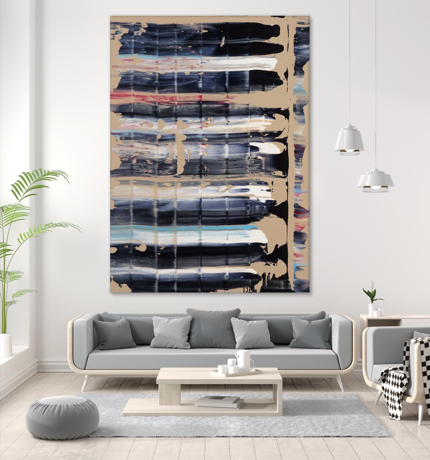 Light Blue, Red, Black by Jeff Iorillo on GIANT ART - black abstract