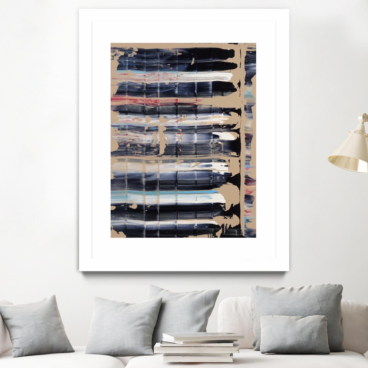 Light Blue, Red, Black by Jeff Iorillo on GIANT ART - black abstract