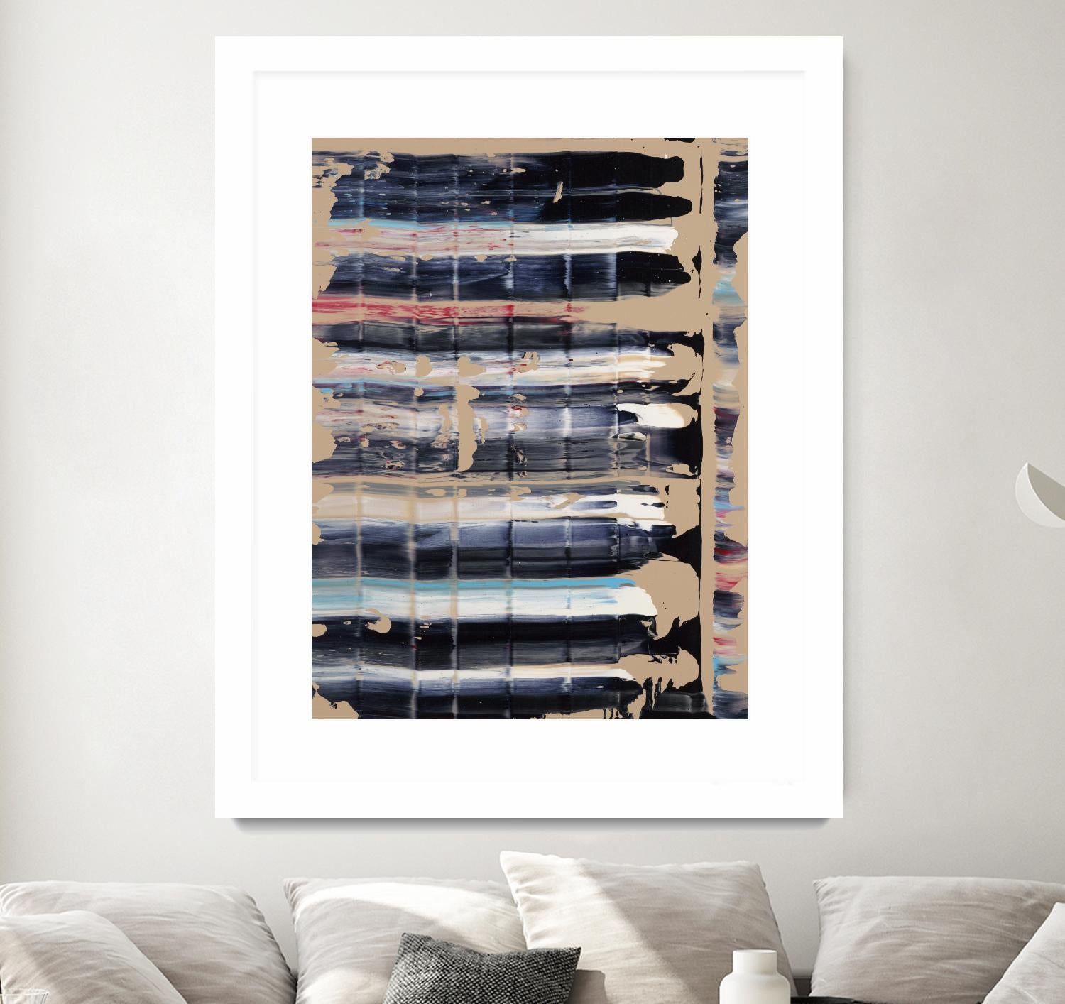 Light Blue, Red, Black by Jeff Iorillo on GIANT ART - black abstract