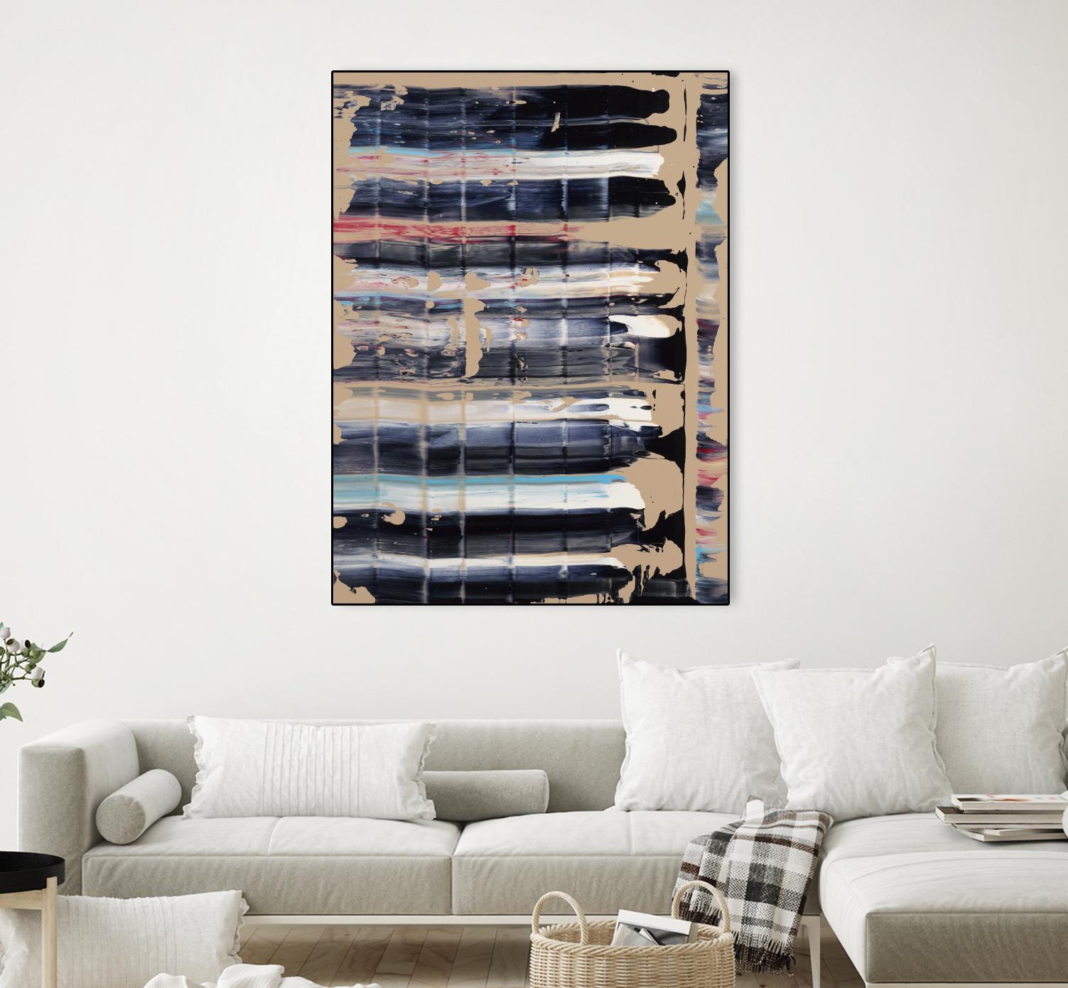 Light Blue, Red, Black by Jeff Iorillo on GIANT ART - black abstract