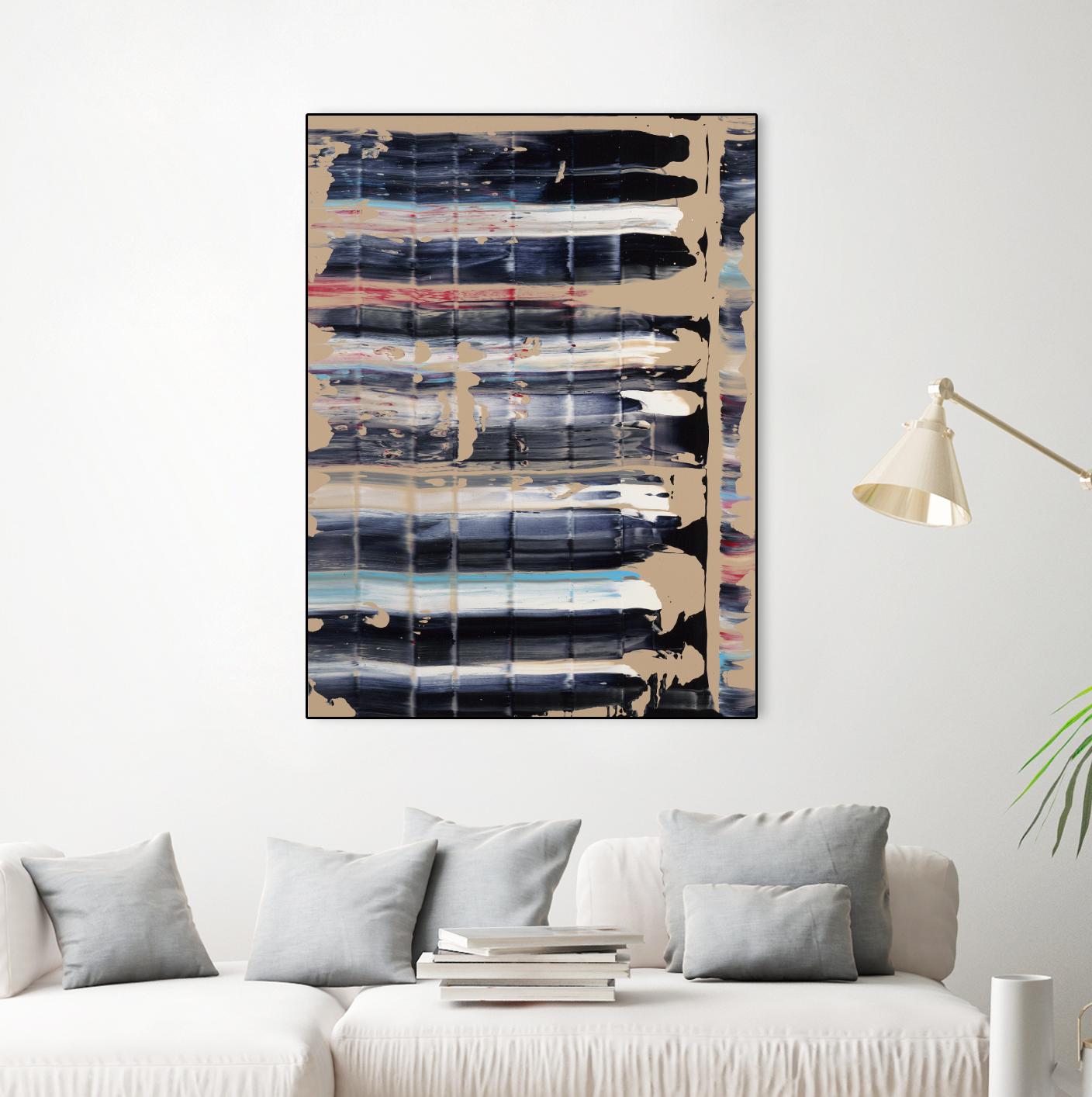 Light Blue, Red, Black by Jeff Iorillo on GIANT ART - black abstract