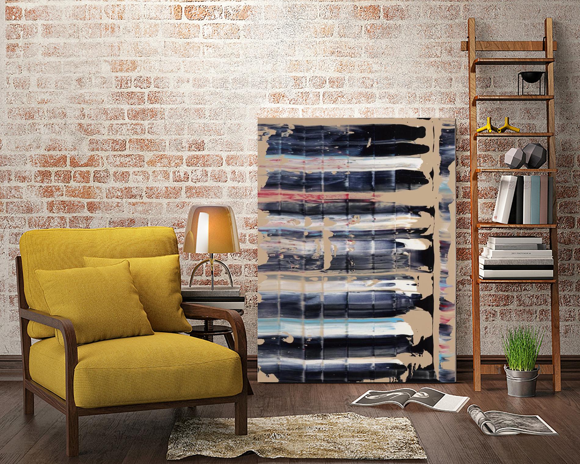 Light Blue, Red, Black by Jeff Iorillo on GIANT ART - black abstract